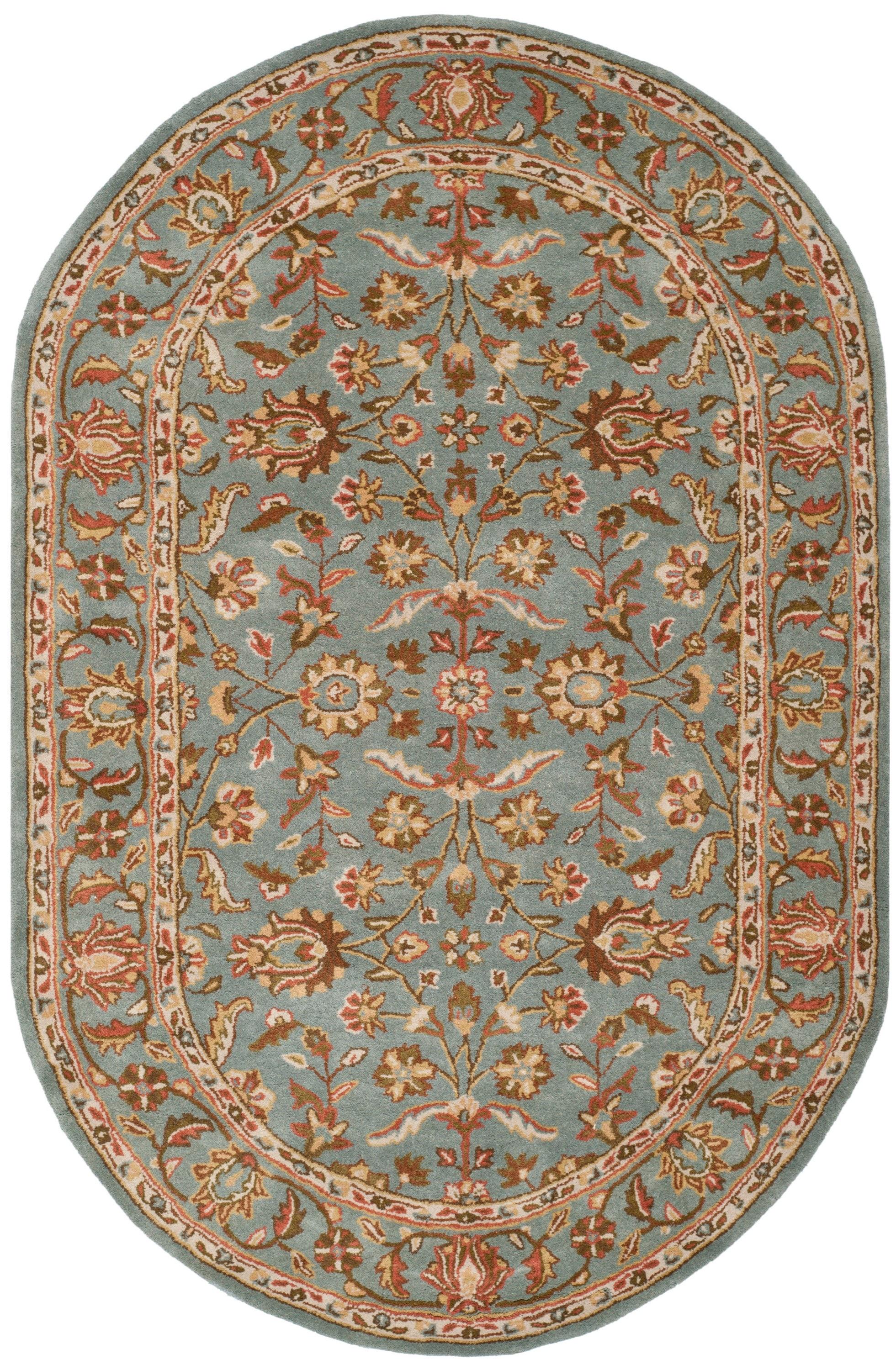 Heritage HG969 Hand Tufted Area Rug - Blue/Blue - 5'x8' Oval - Safavieh.