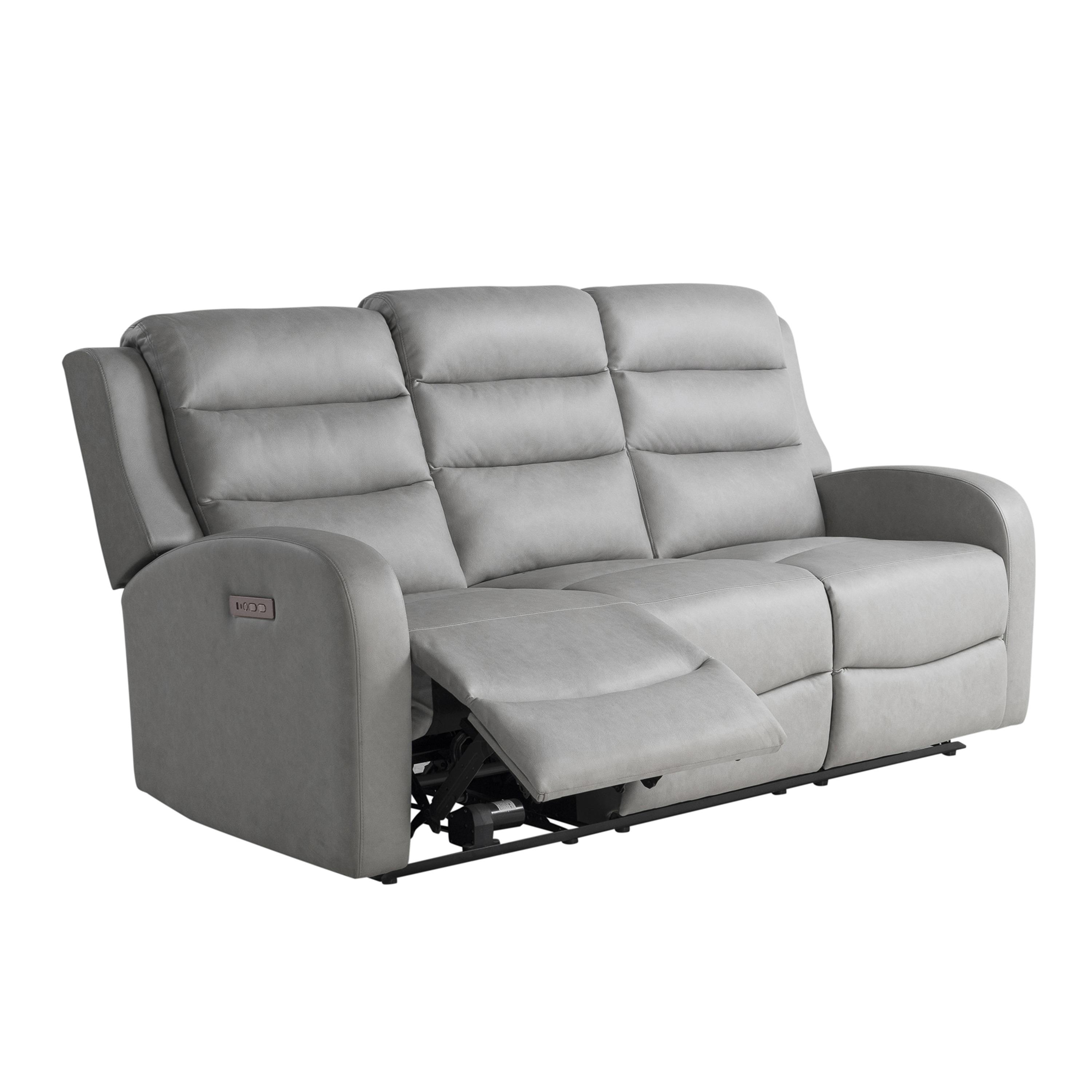 Relax-A-Lounger Alpine Power Recliner Sofa Gray Vegan Leather