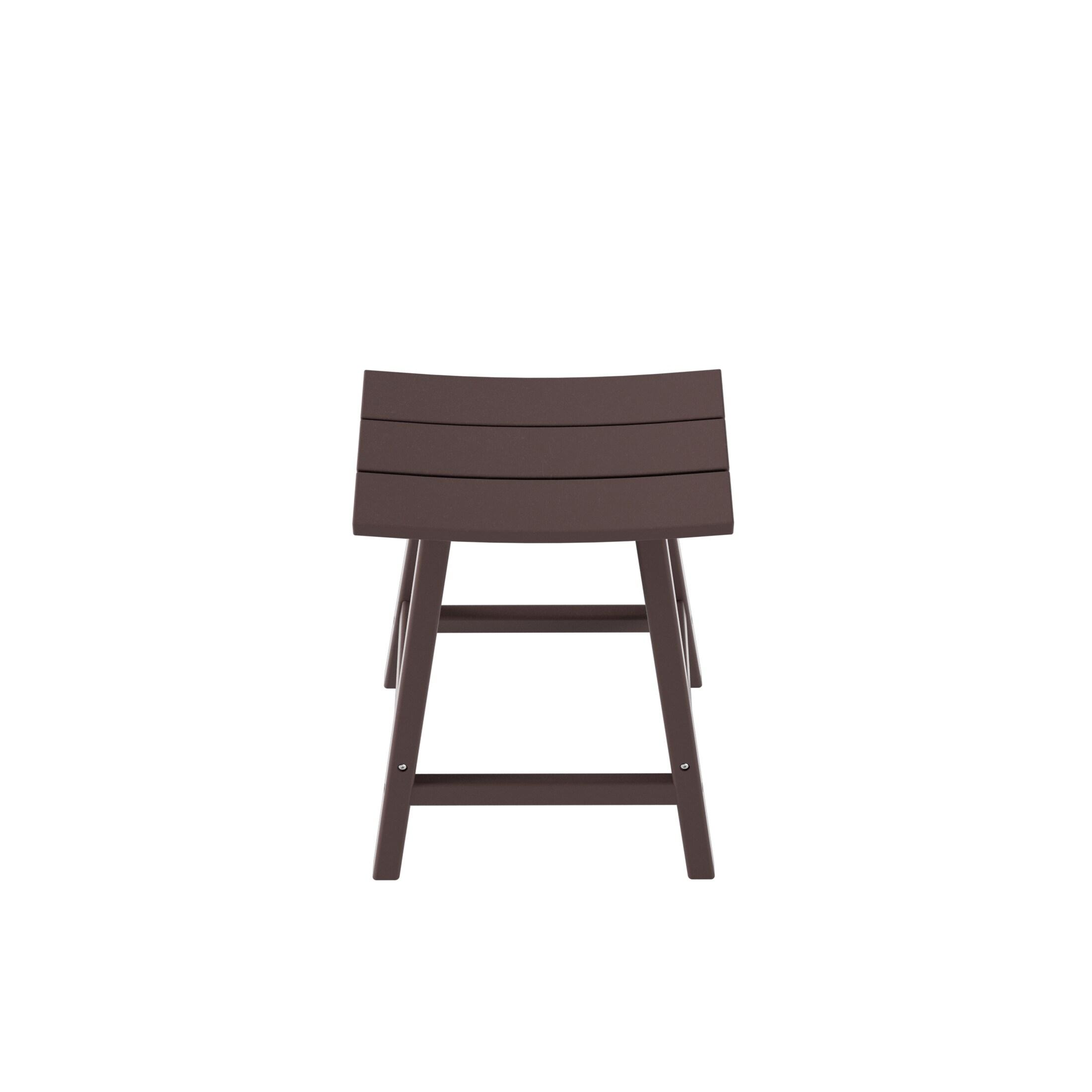 Polytrends Laguna 24" All-Weather Resistant Outdoor Patio Bar Stool (Set of 2) Dark Brown 24-inches