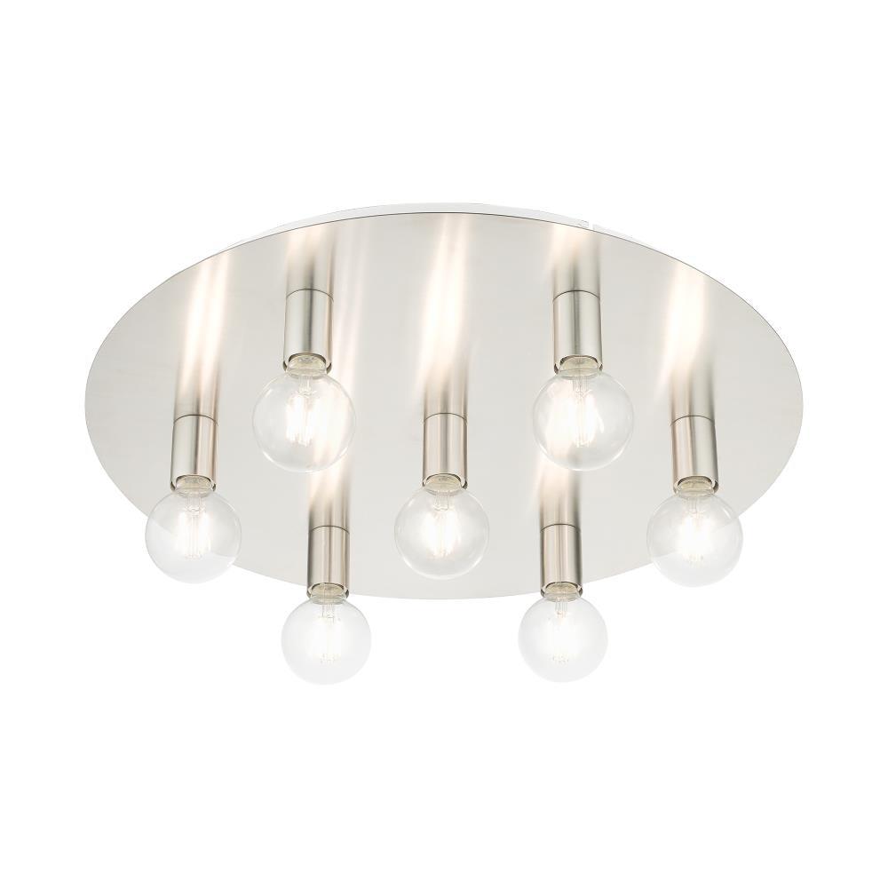 Livex Lighting Hillview 7 - Light Flush Mount in  Brushed Nickel