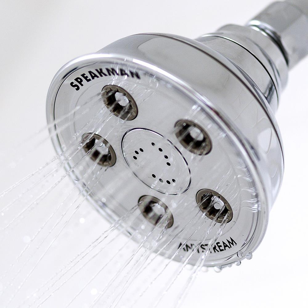 Speakman Caspian 3-Settings Polished Chrome 3.78-in Round Dual/Combo Shower Head 2.5 GPM
