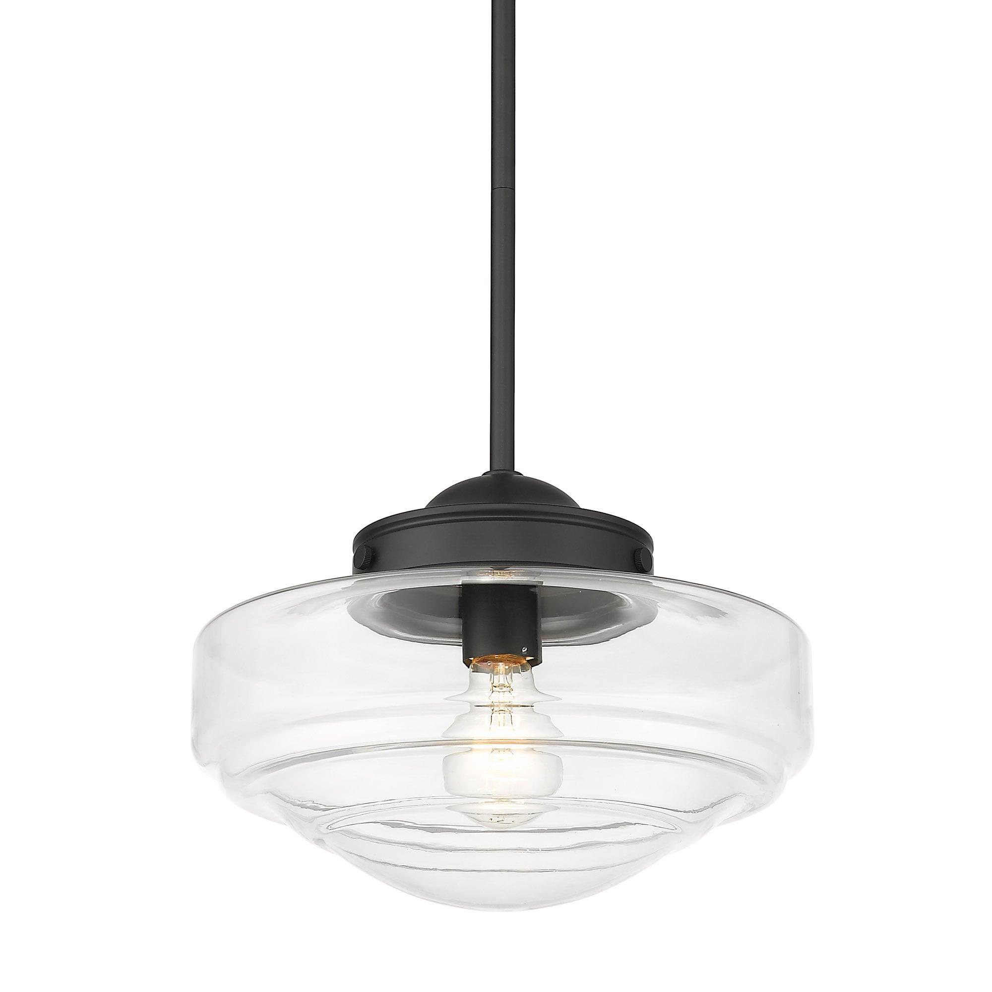 Golden Lighting Ingalls 1-Light Pendant in Matte Black with Clear Glass