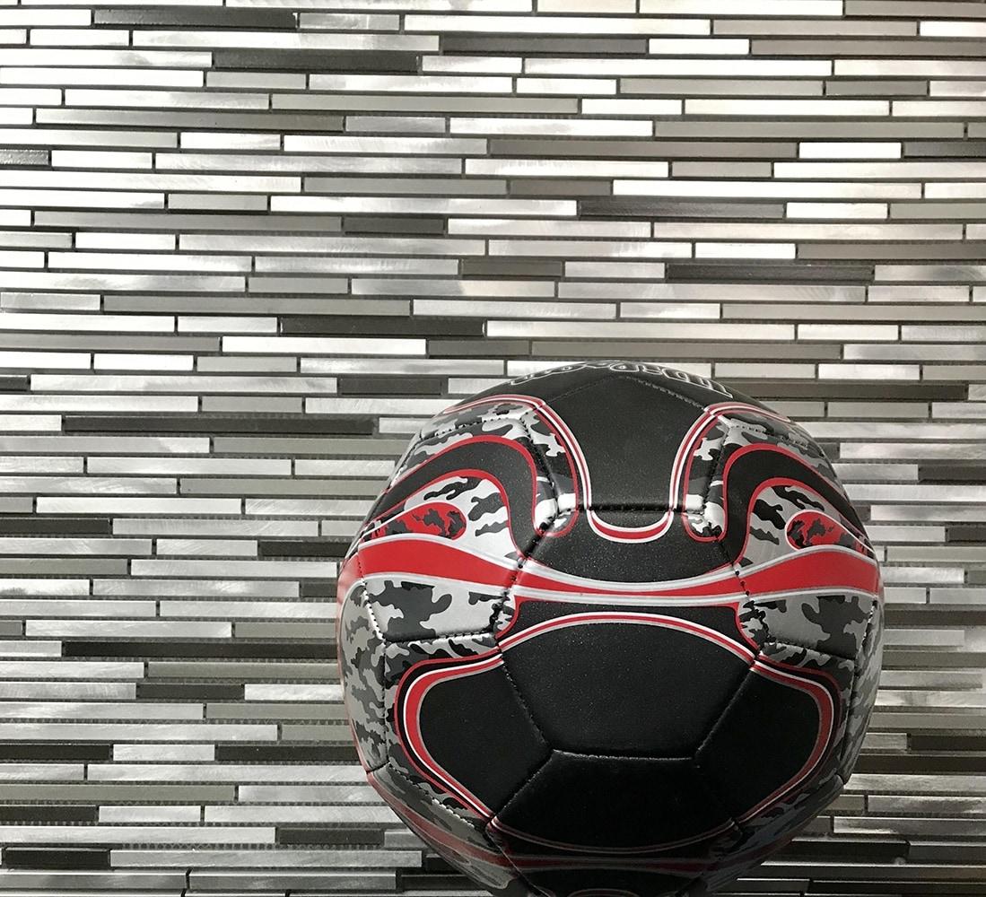 Abolos City Lights 12 in. x 12 in. Aluminum Metal Straight Edge Thin Linear Decorative Kitchen & Bathroom Wall Tile