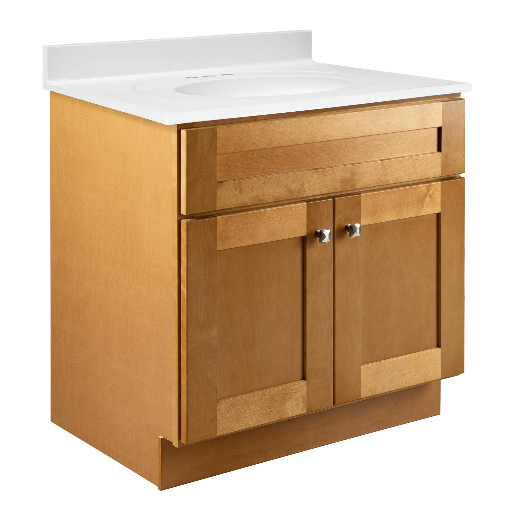 Brookings 30 Inch Bathroom Vanity, Ready to Assemble, Solid Wood, Sherwin Williams – Design House, 587089