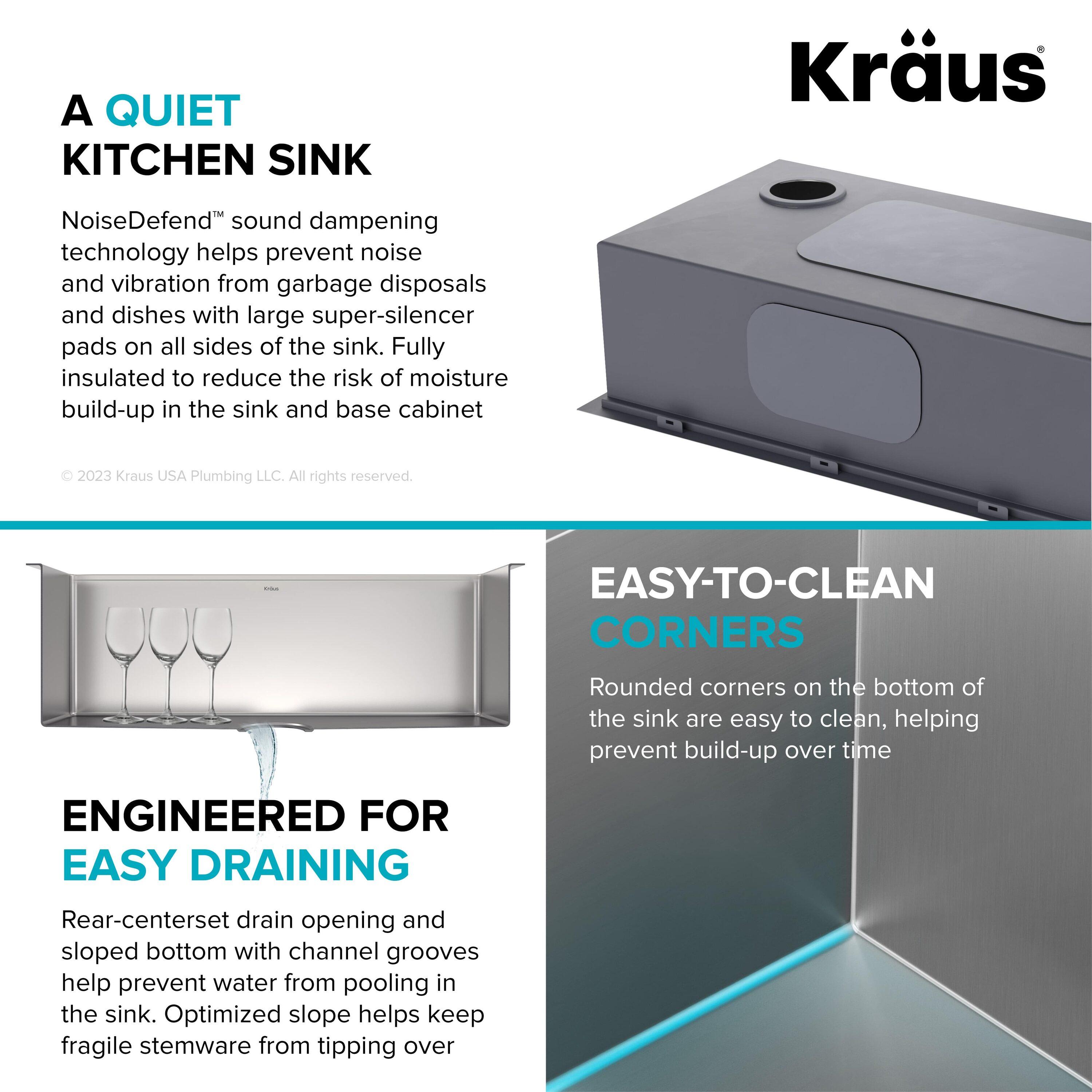 KRAUS Kore™ Workstation 32-inch L Drop-In Single Bowl Stainless Steel Kitchen Sink with Accessories (Pack of 5)