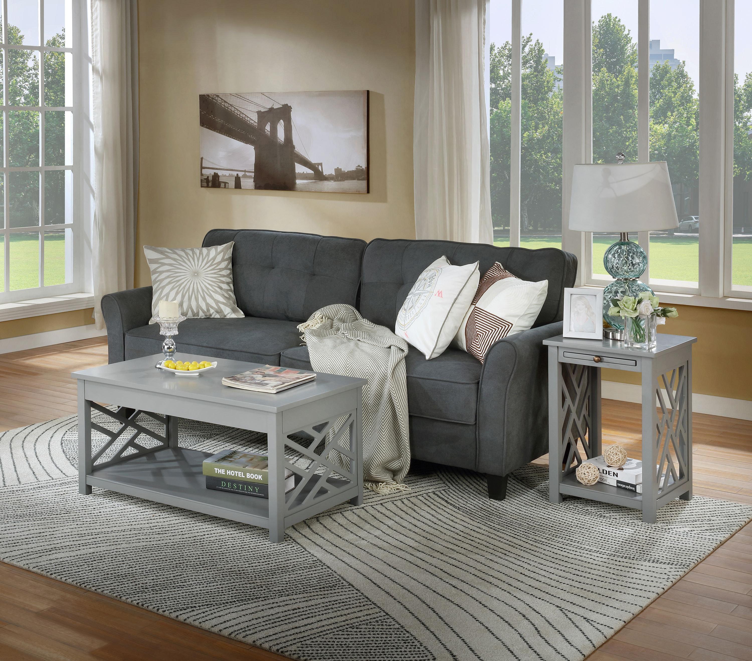 Coventry 36" Coffee Table and End Table with Tray, Set of 2