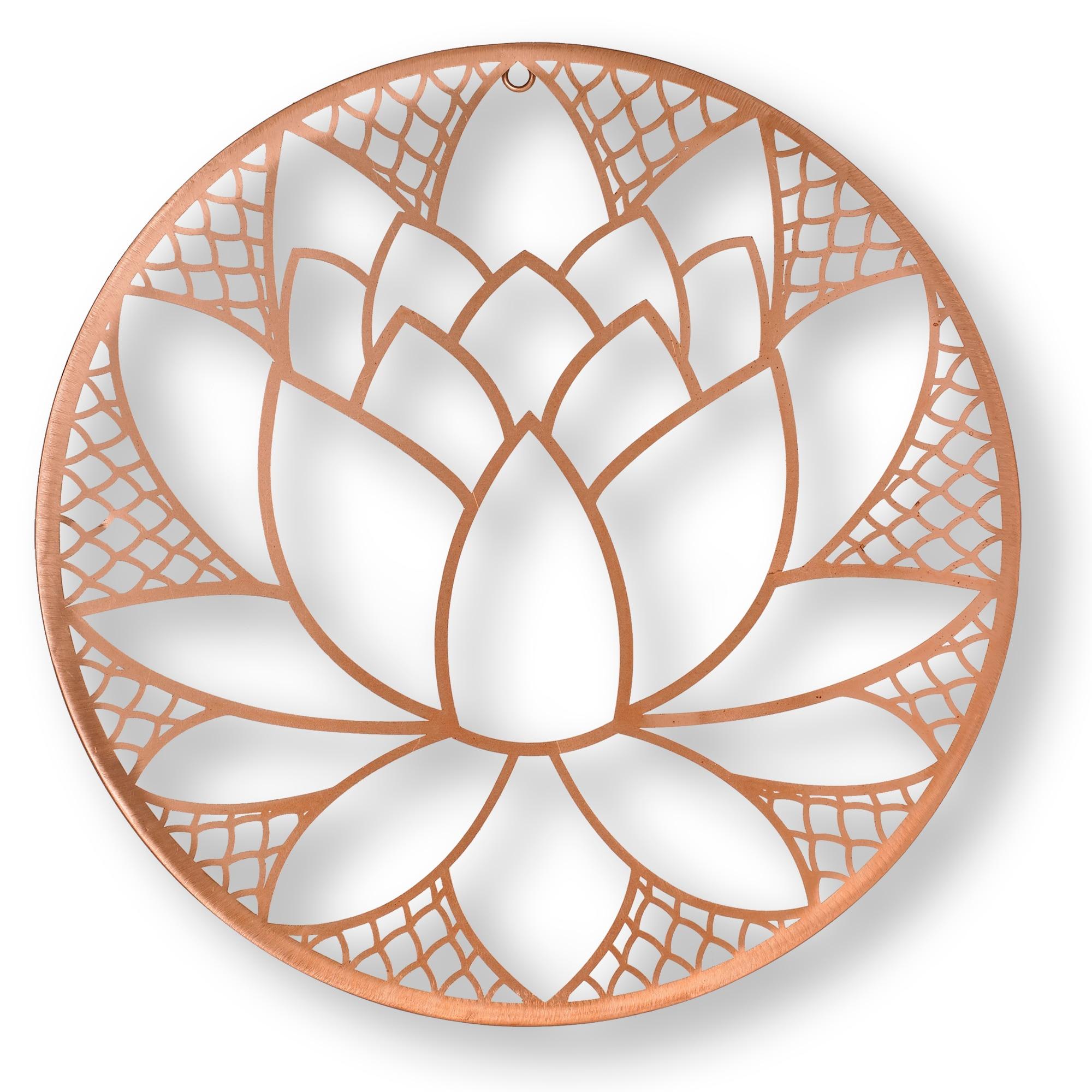 Copper Lotus Blossom 16'' Laser Cut Metal Wall Art