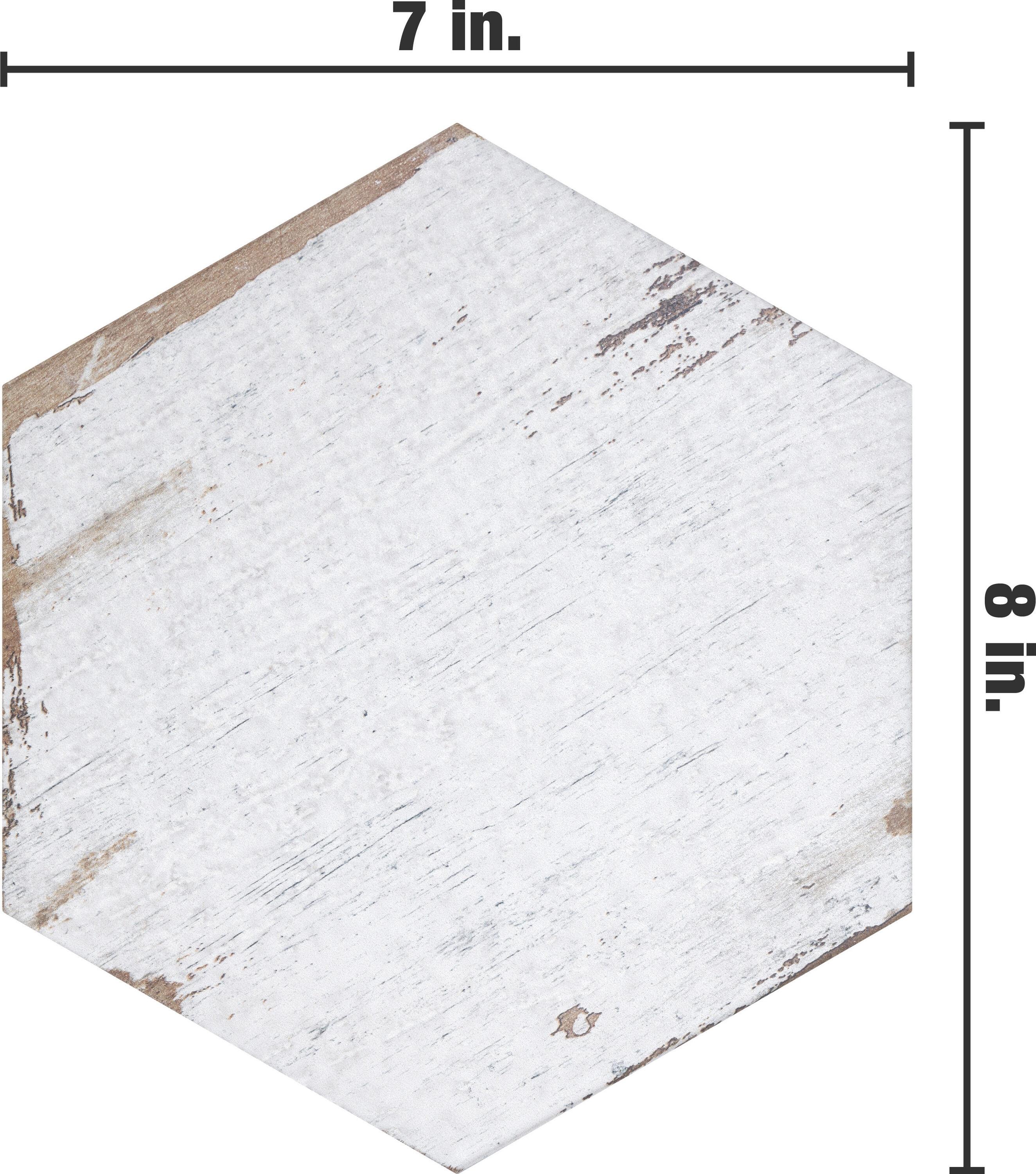 Retro 7" x 8" Porcelain Wood Look Wall & Floor Tile