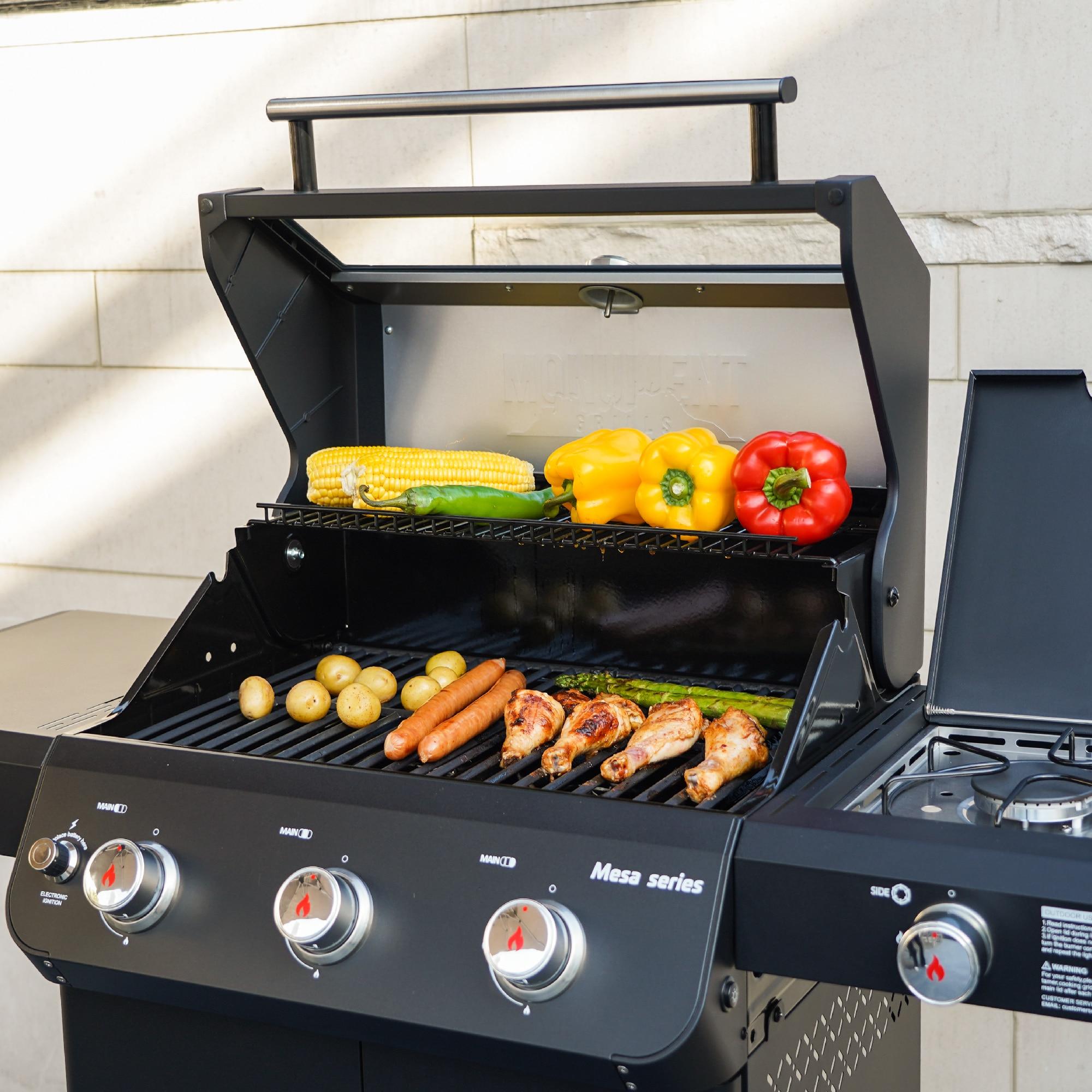 Monument Grills Mesa Series3-Burner 48000 BTU Propane Gas Grill with 1 Side Burner