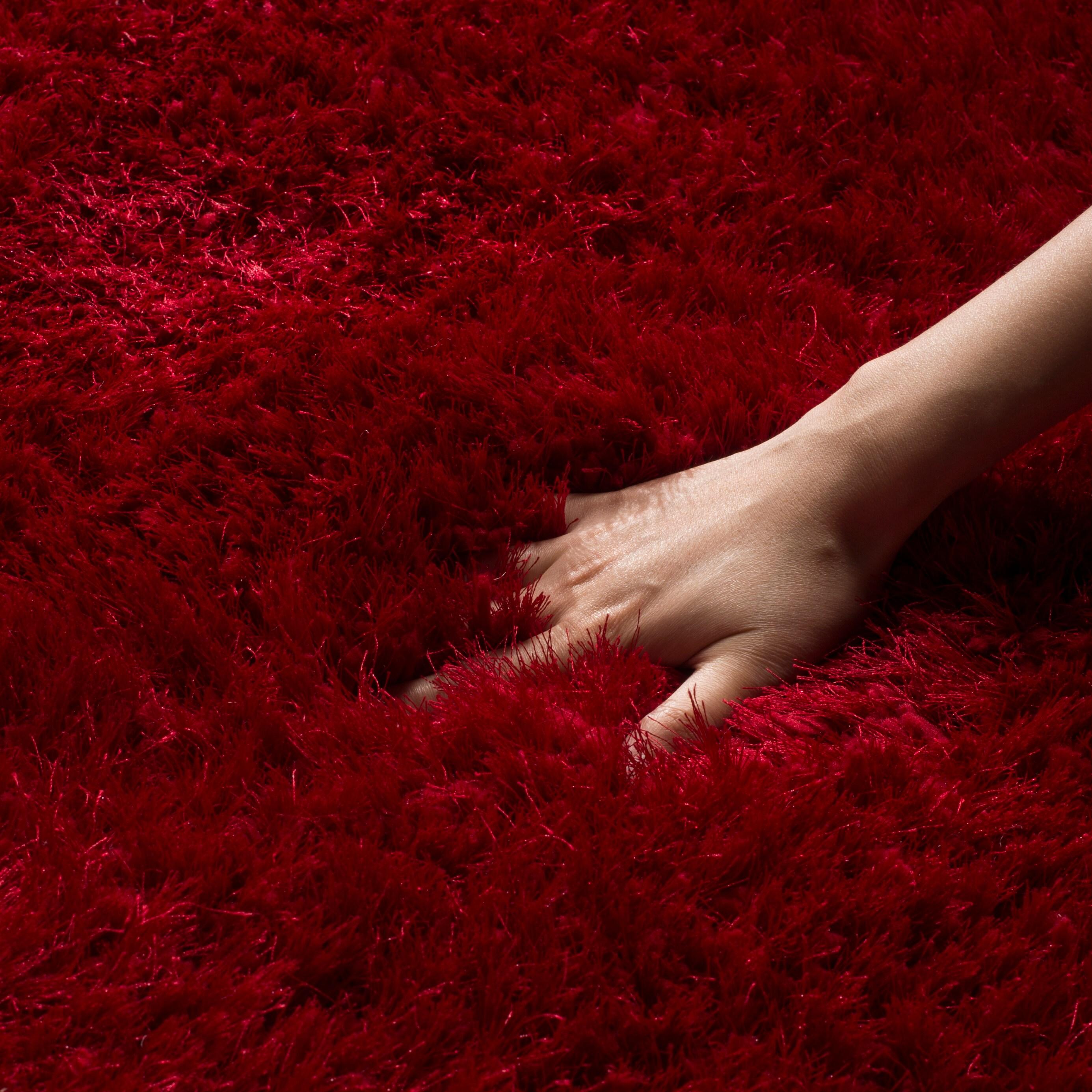 Luxe Shag SGX160 Hand Tufted Area Rug - Red - 6'x9' - Safavieh.