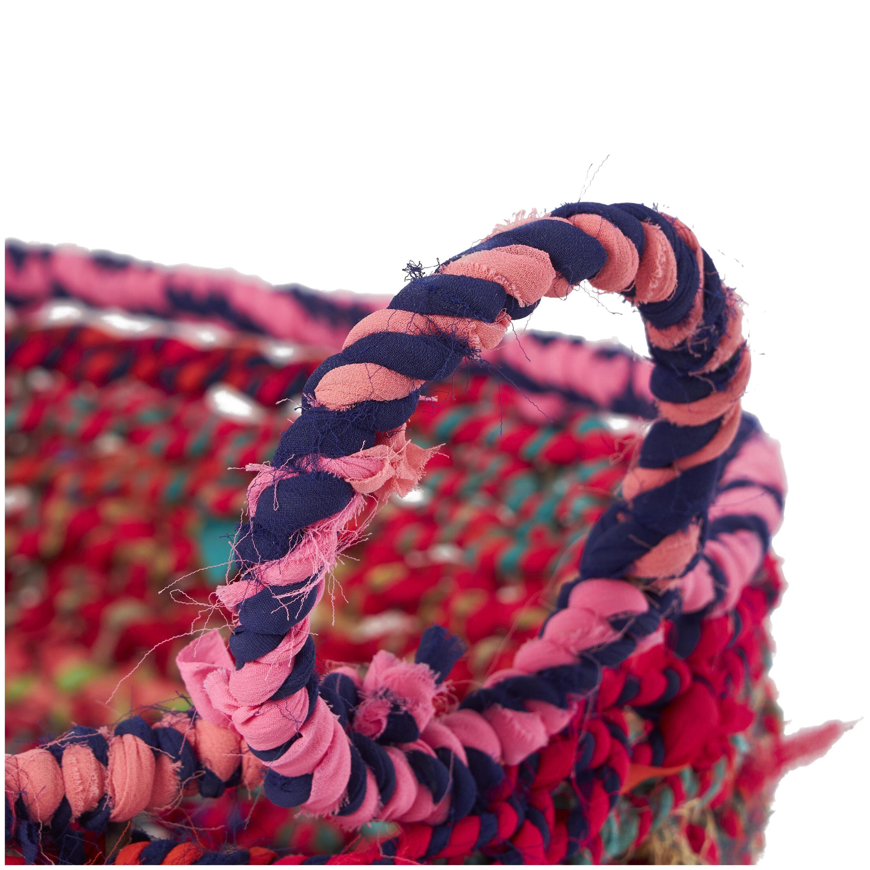 Cotton Handmade Storage Basket with Handles