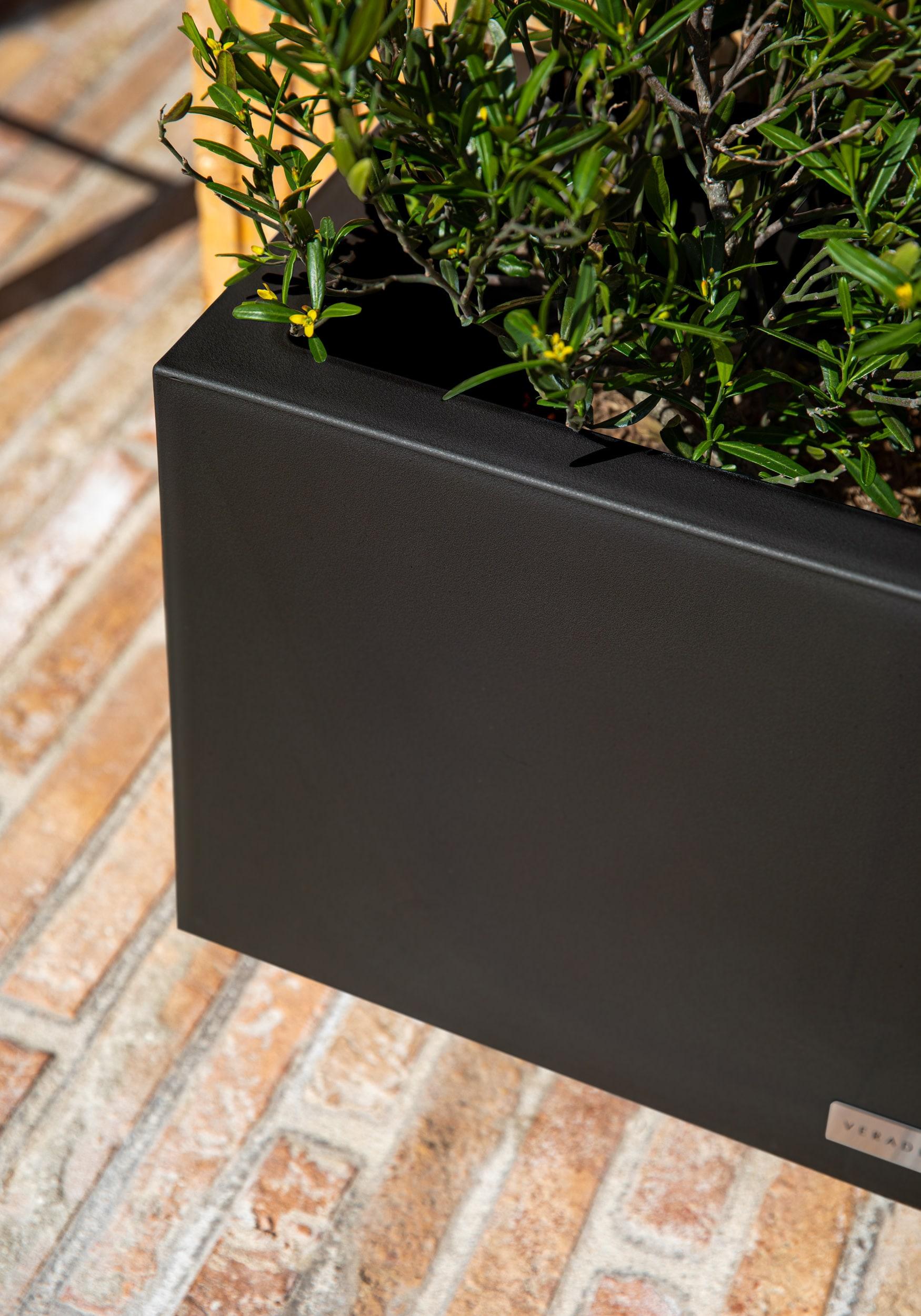 Veradek Block Series Long Box Small 25" Plastic Planter - Black