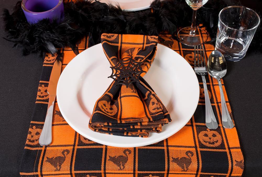 The Holiday Aisle® Vaillancourt Halloween Woven Check Table Runner