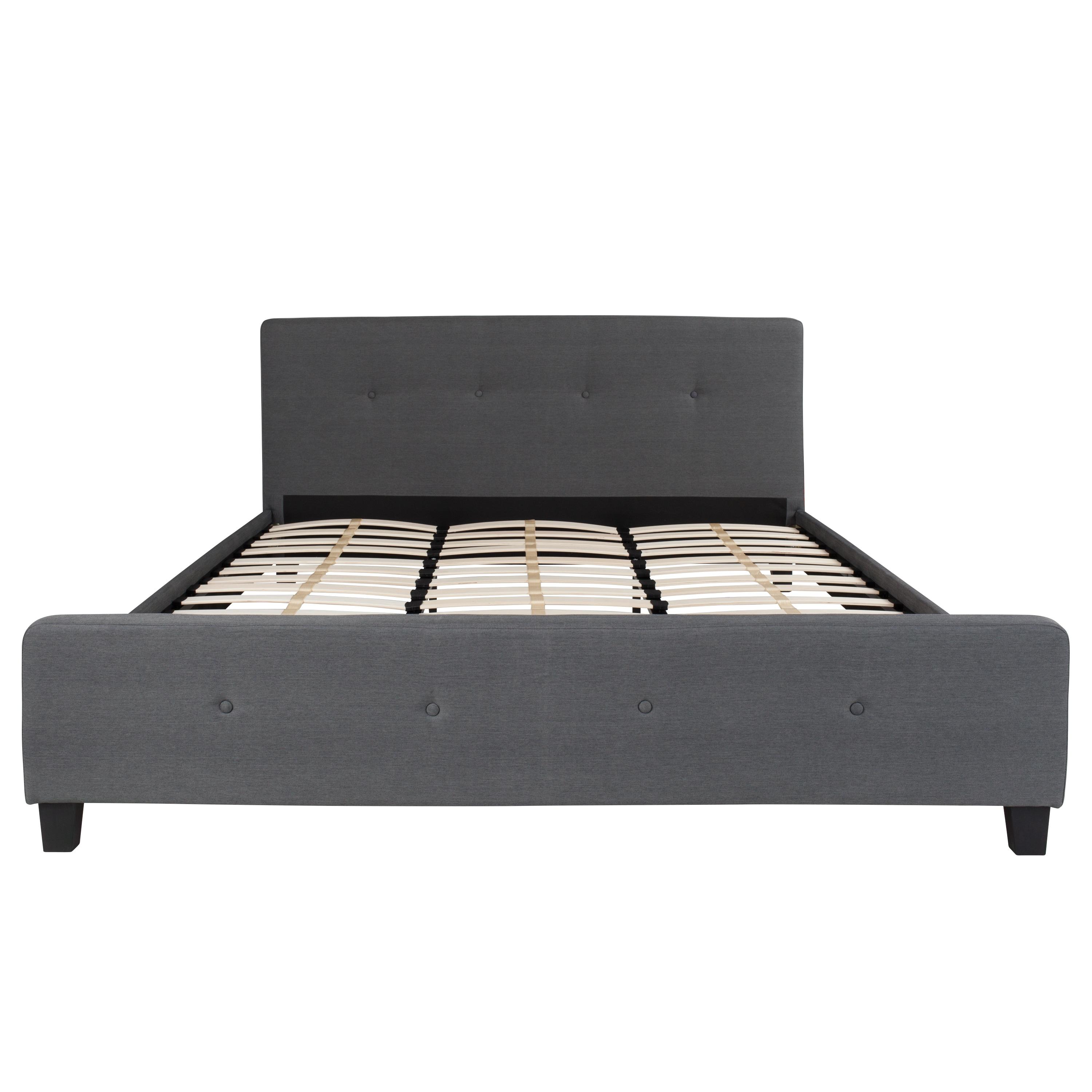 Flash Furniture Platform Bed,Tribeca,King,Dark Gray HG-32-GG