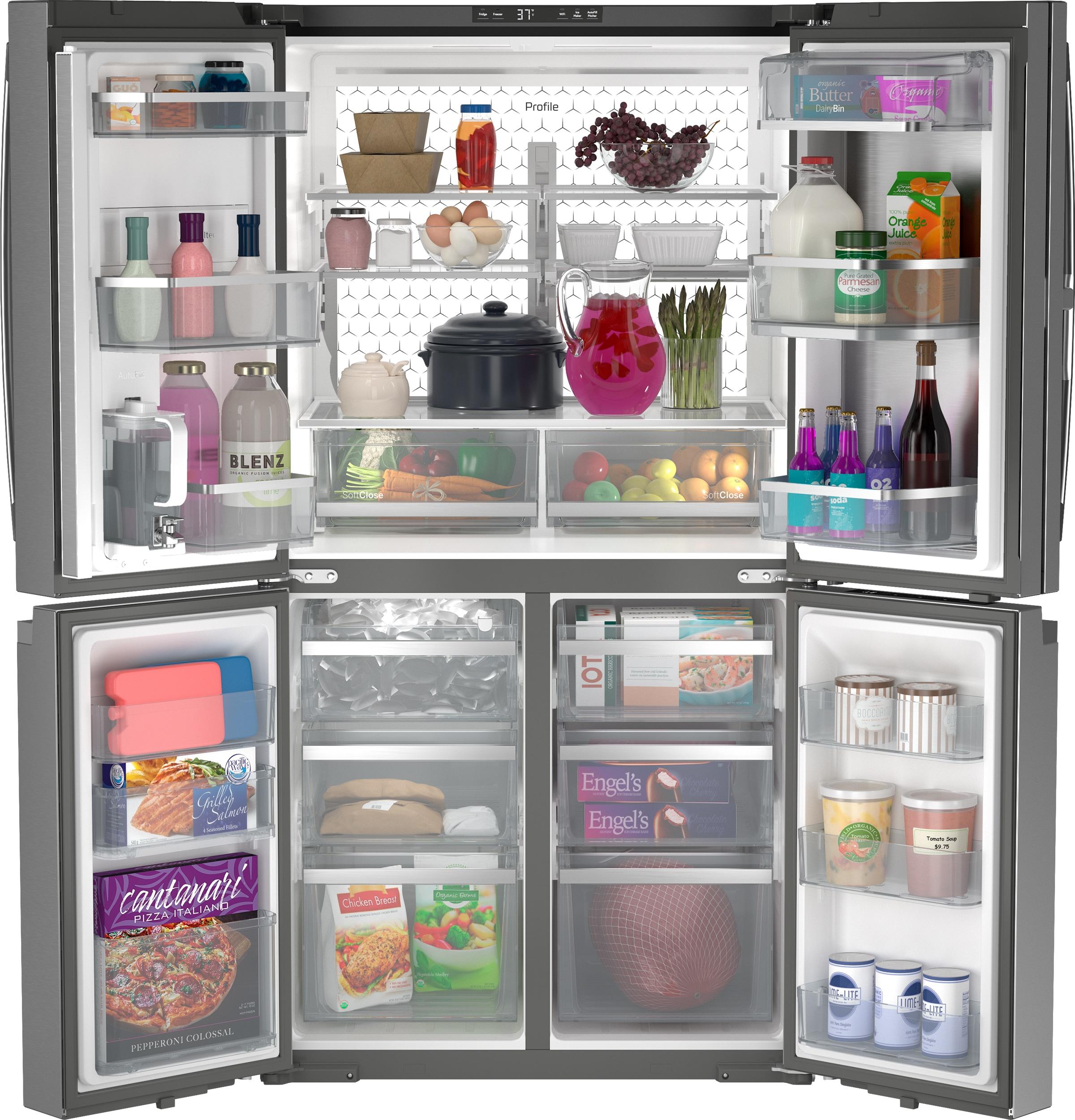GE Profile™ Series Energy Star Smart 28 Cu. Ft. Fingerprint Resistant Quad-Door Refrigerator