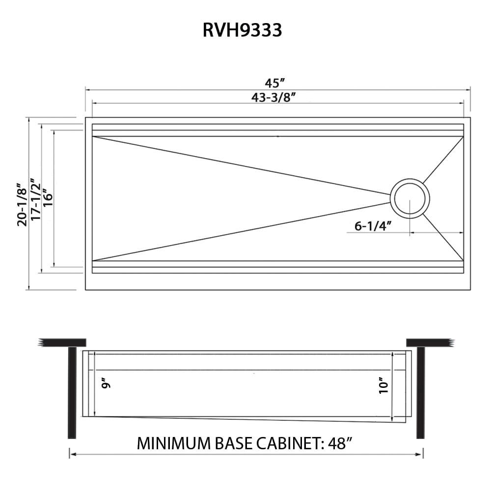 Ruvati 45-inch Workstation Two-Tiered Ledge Kitchen Sink Apron-Front Stainless Steel