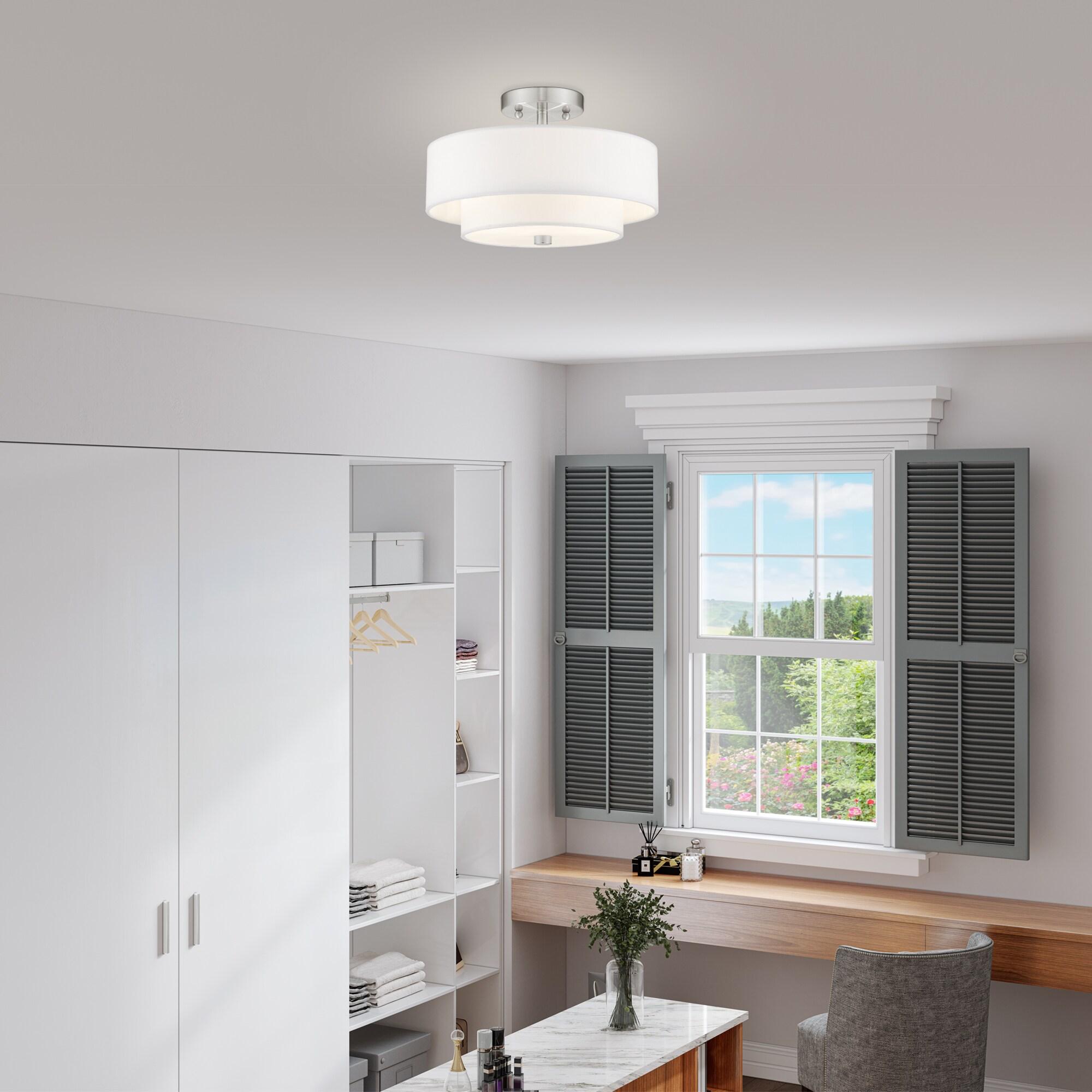 Livex Lighting Claremont 2 - Light Semi-Flush Mount in  Brushed Nickel