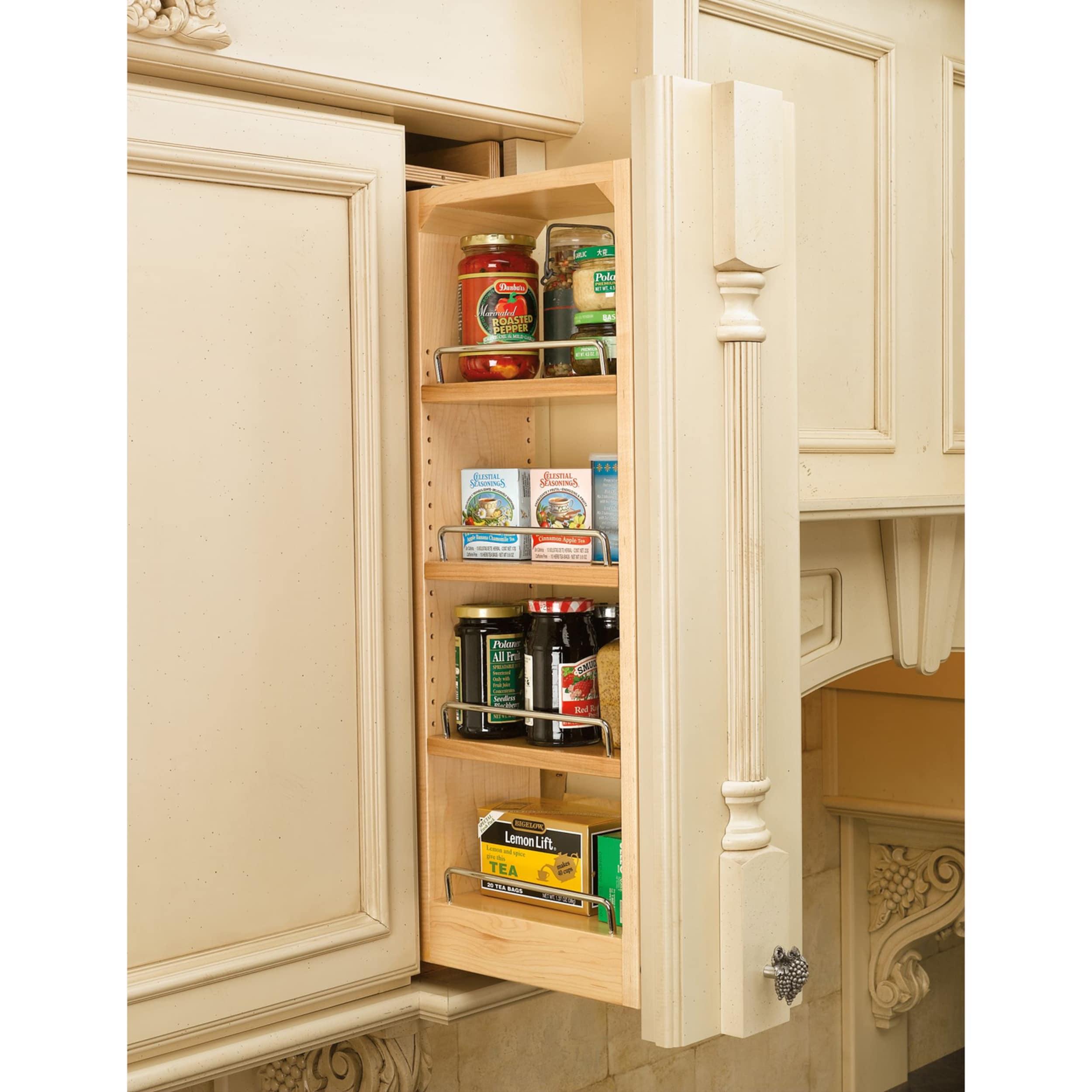 Rev-A-Shelf Pull Out Wall Filler Cabinet Wooden Organizer