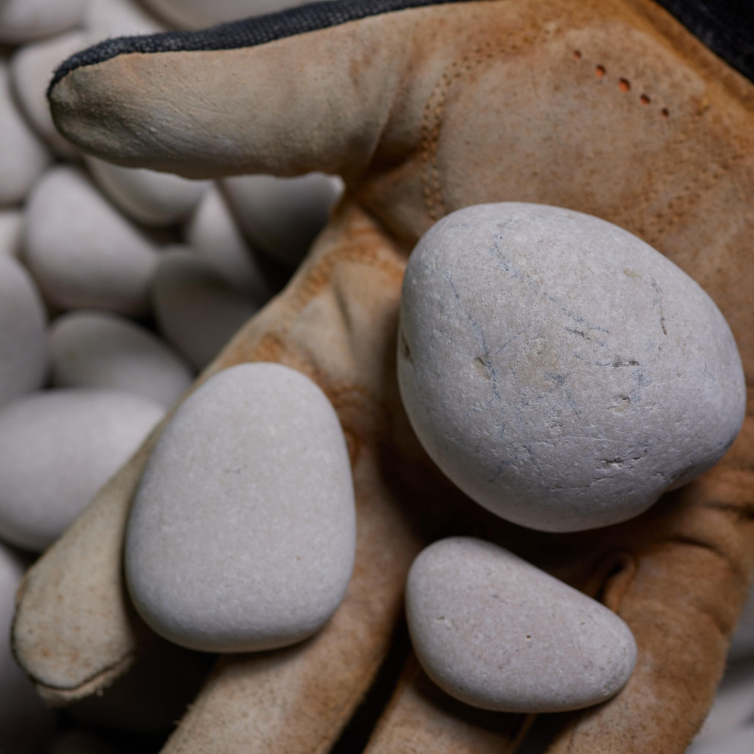 20 lb Snow White Smooth Decorative River Pebbles