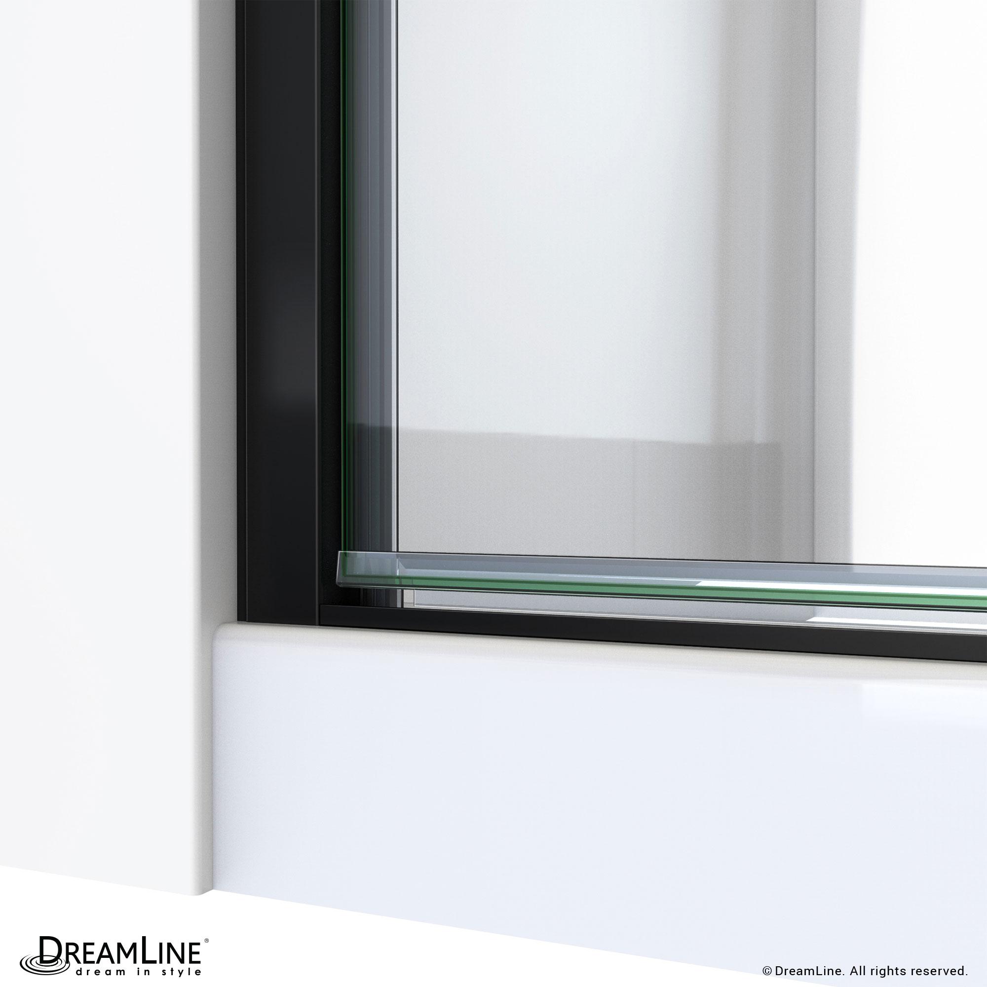 DreamLine SDA230W720VMX09 Alliance Swing 30" W x 72 5/8" H Semi-Frameless Swing Shower Door in Matte Black and Clear Glass