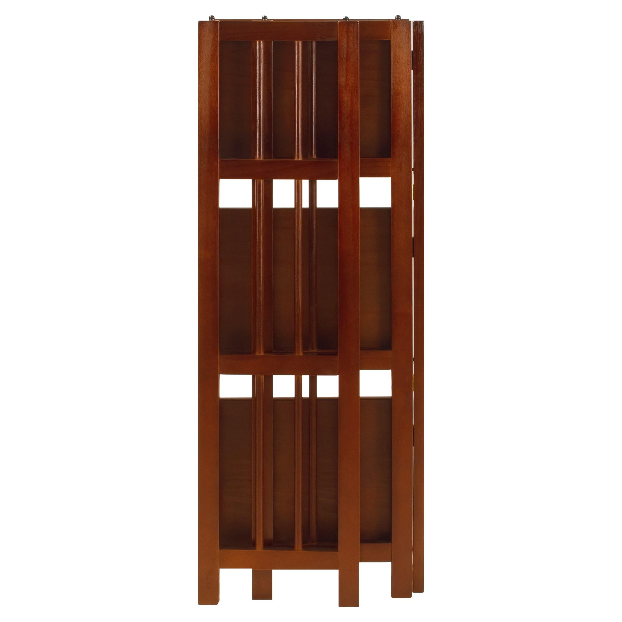 Casual Home 331-33 14 in. 3-Shelf Folding Bookcase, Walnut