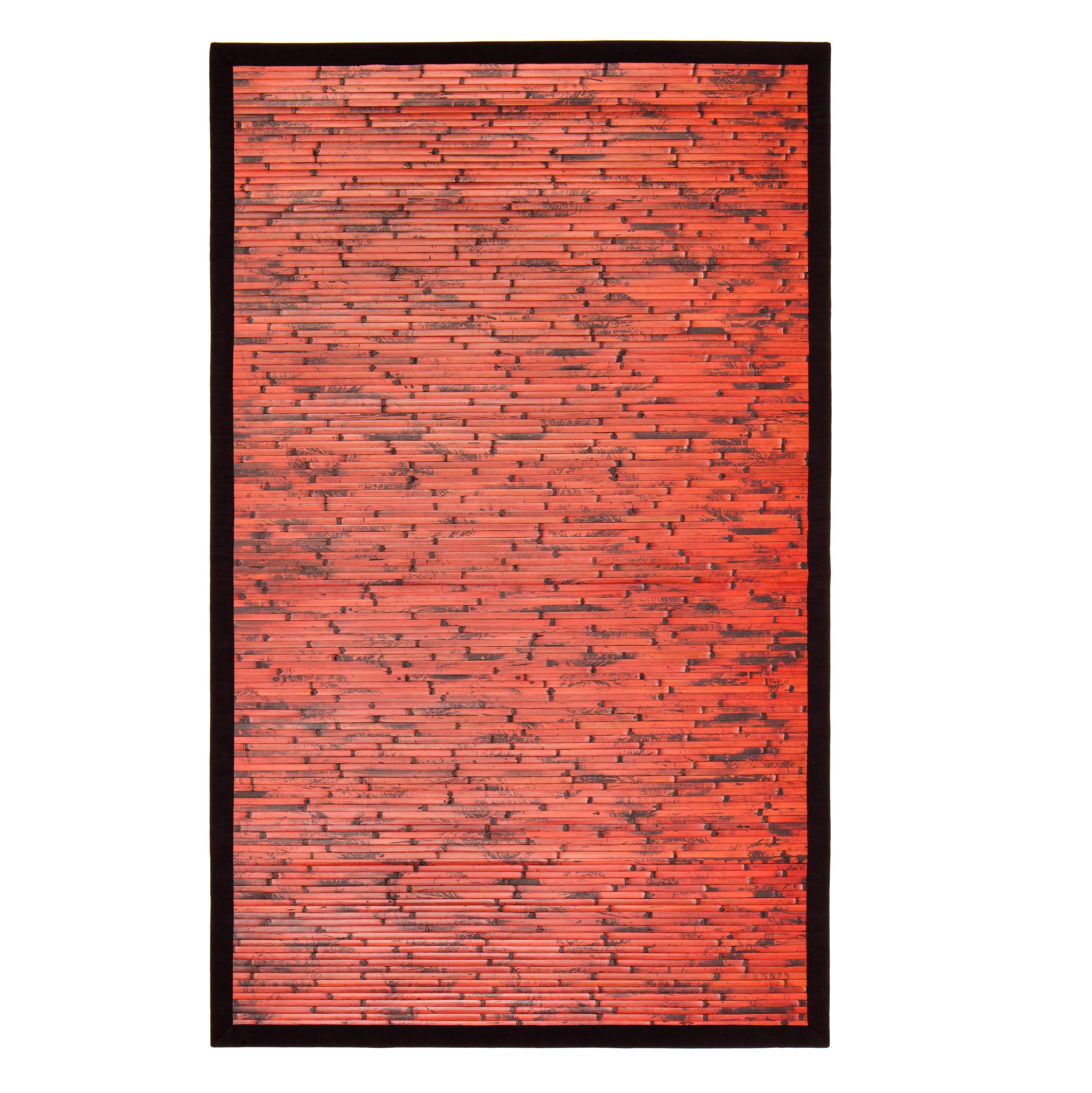 Anji Mountain Cobblestone Mahogany Bamboo Rug, 2' x 3', Brown