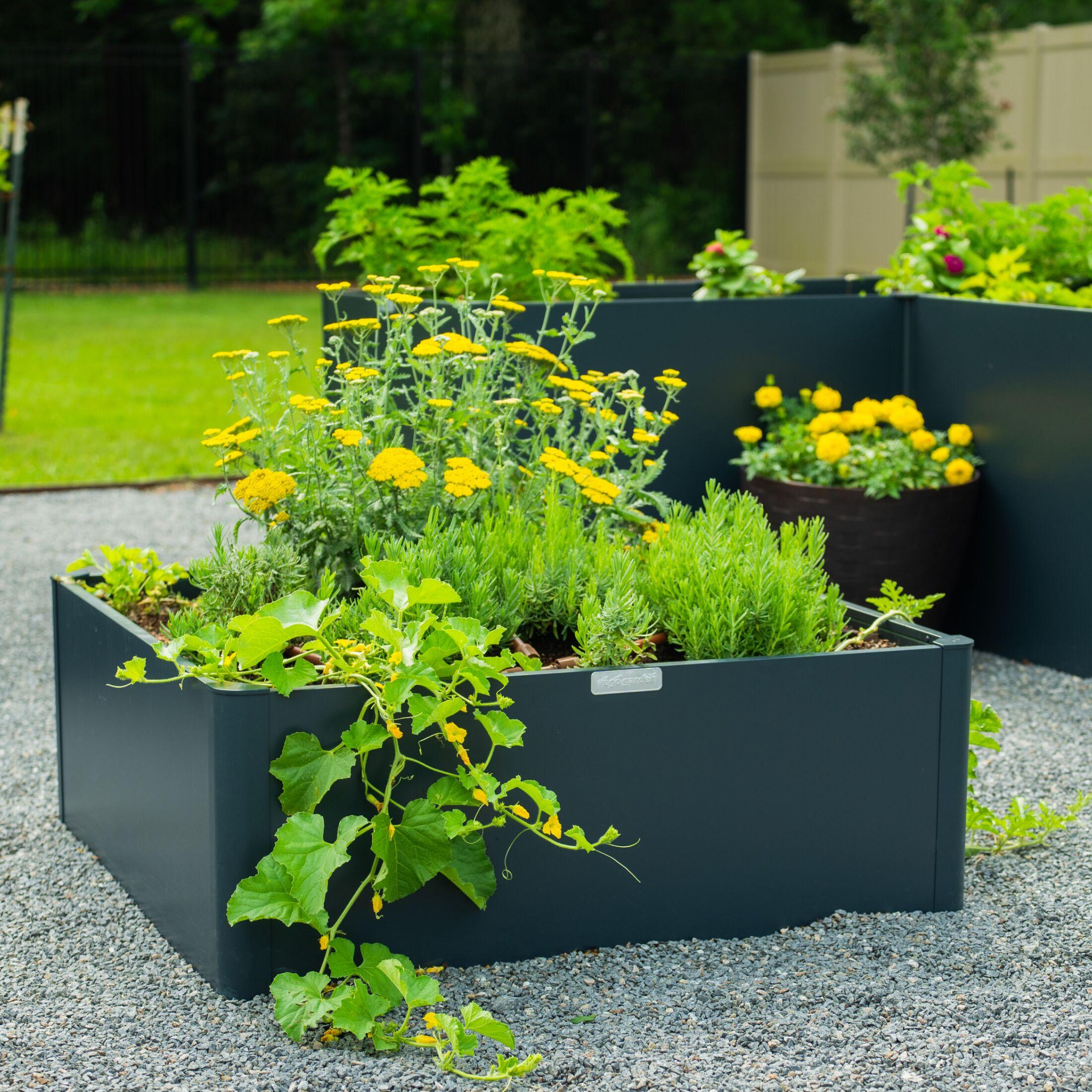 Modern 17" Tall Metal Outdoor Long Planter Box