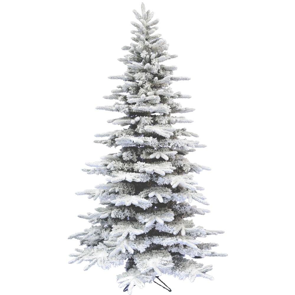 Fraser Hill Farm Unlit Flocked Mountain Pine Christmas Tree