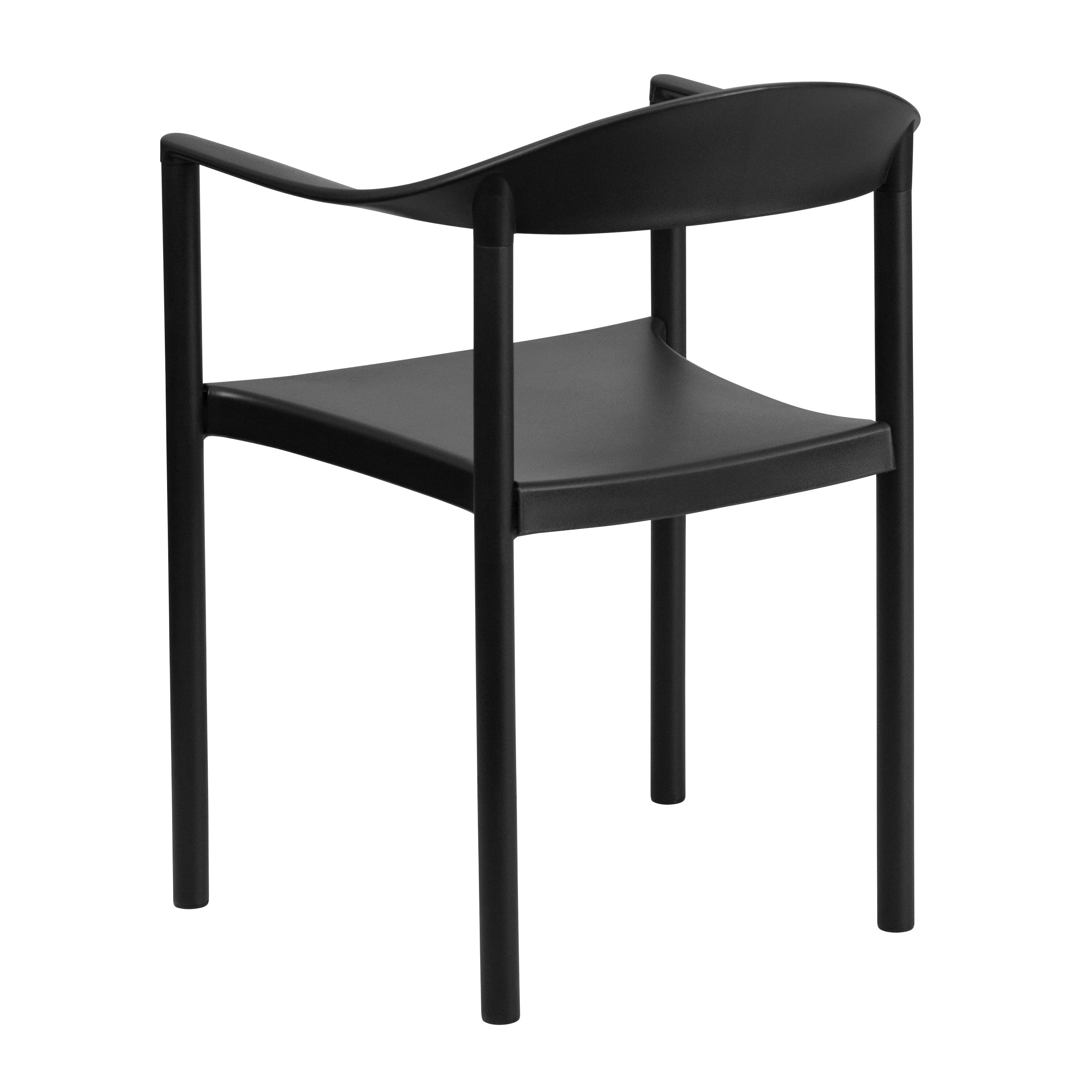 Flash Furniture HERCULES Series 1000 lb. Capacity Black Plastic Cafe Stack Chair