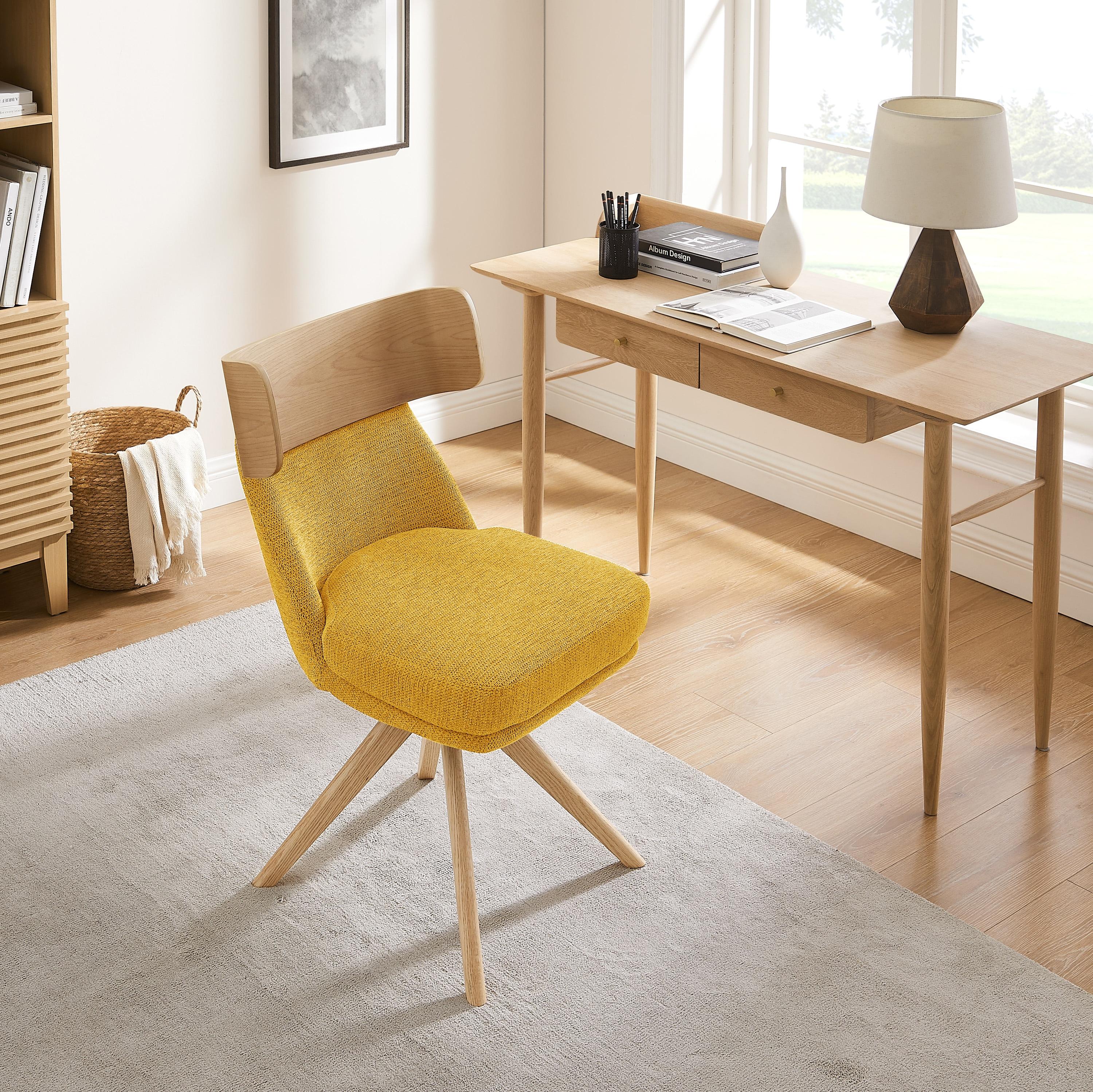 Art Leon Modern Yellow Swivel Accent Chair