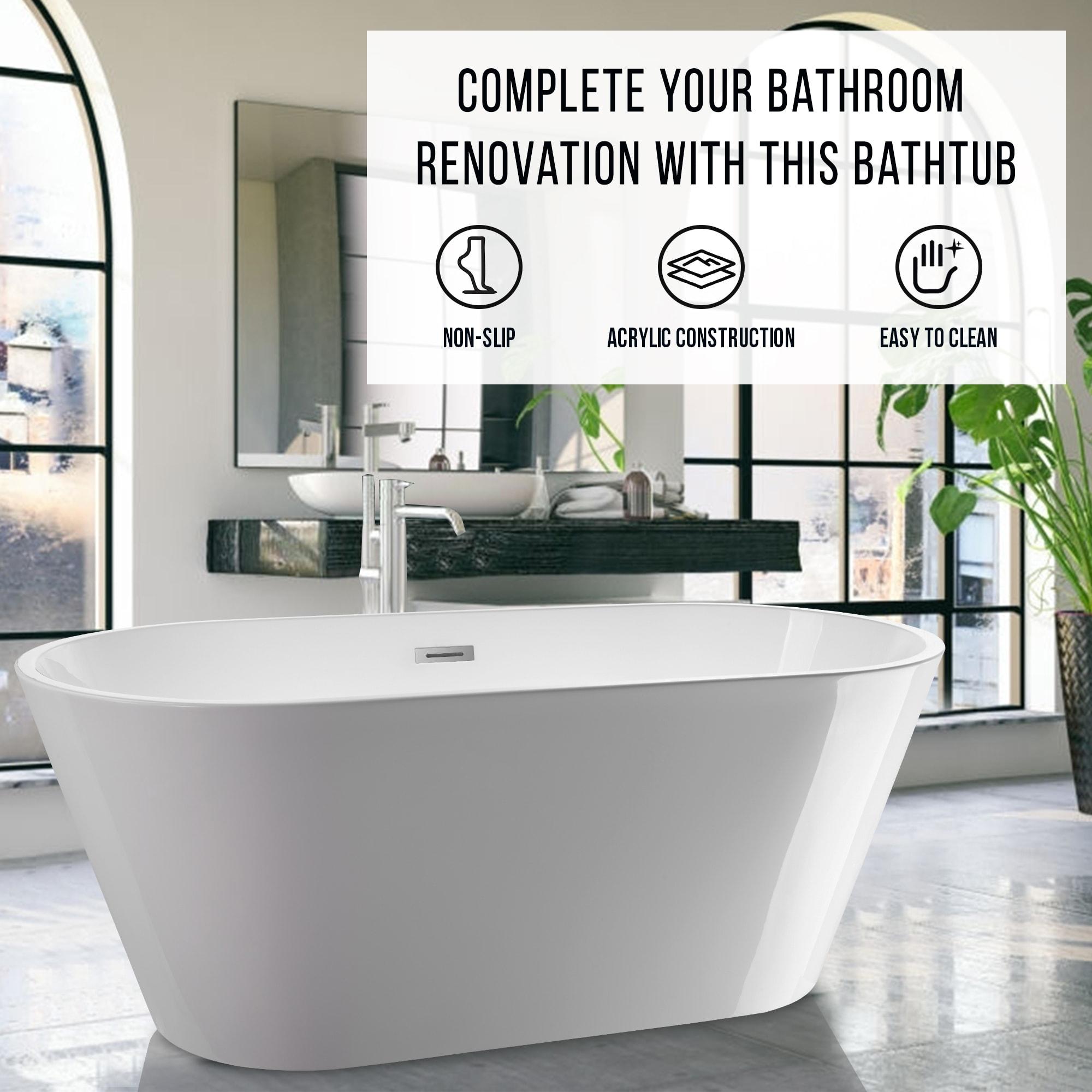 67'' x 32'' Freestanding Soaking Acrylic Bathtub