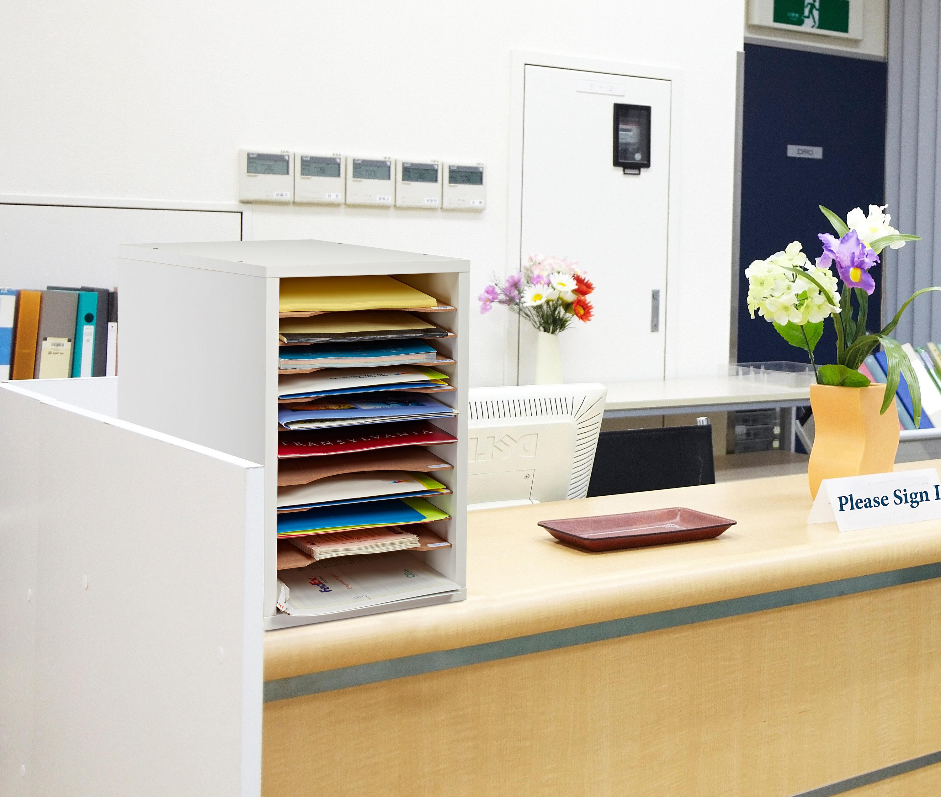 AdirOffice Manufactured Wood Compartment Organizer Literature Sorter Organizer