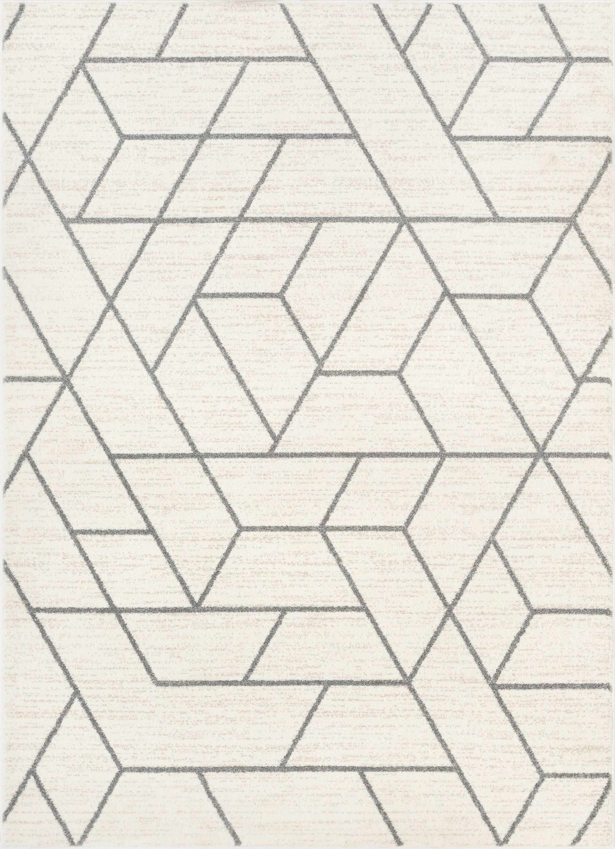 Well Woven Serenity Tume Modern Ivory 3'11" x 5'3" Area Rug