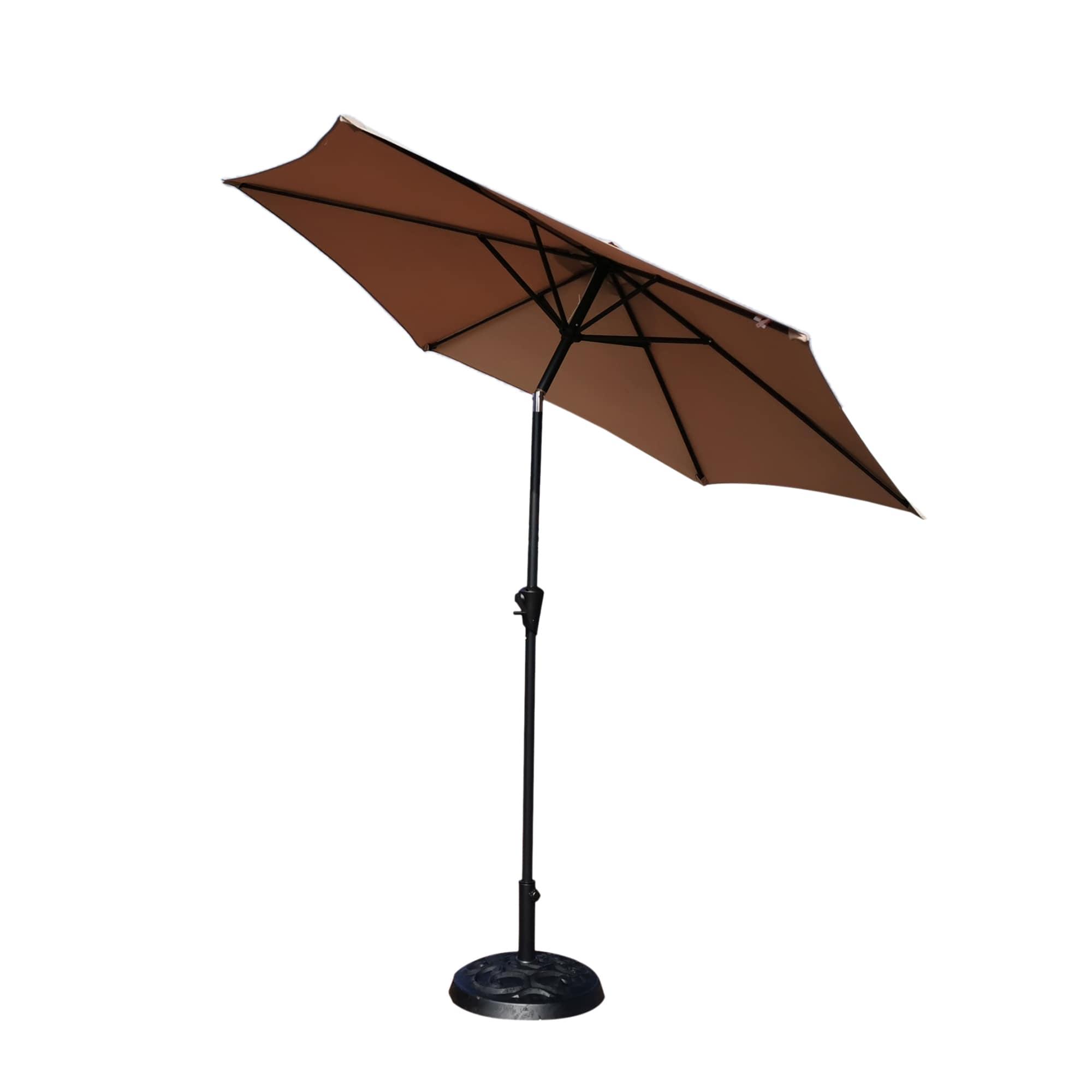 GatherCraft 9 Feet Pole Umbrella with Carry Bag and Base Taupe