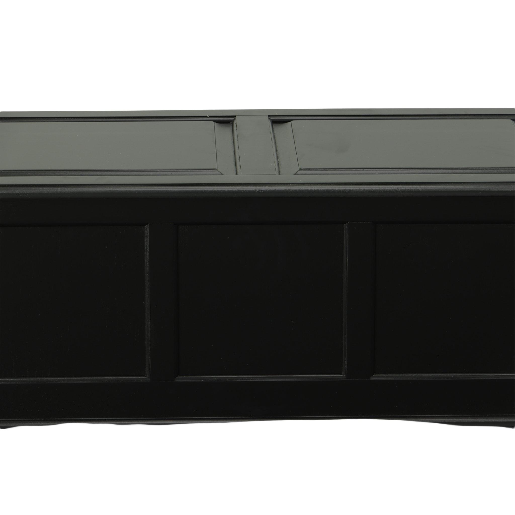 Carolina Living Hayden Blanket Chest Antique Black: Coffee Table, Linen Storage, Wood Frame