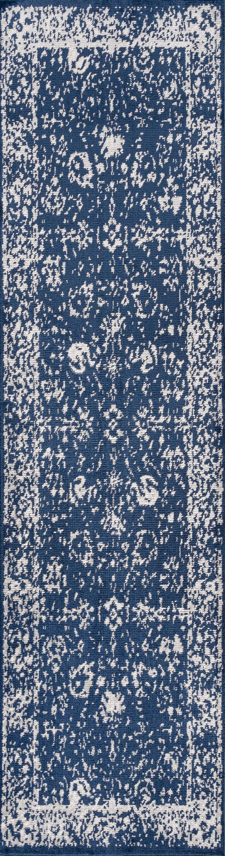 2'x8' Soleiman Modern Persian Runner Rug, Navy - JONATHAN Y