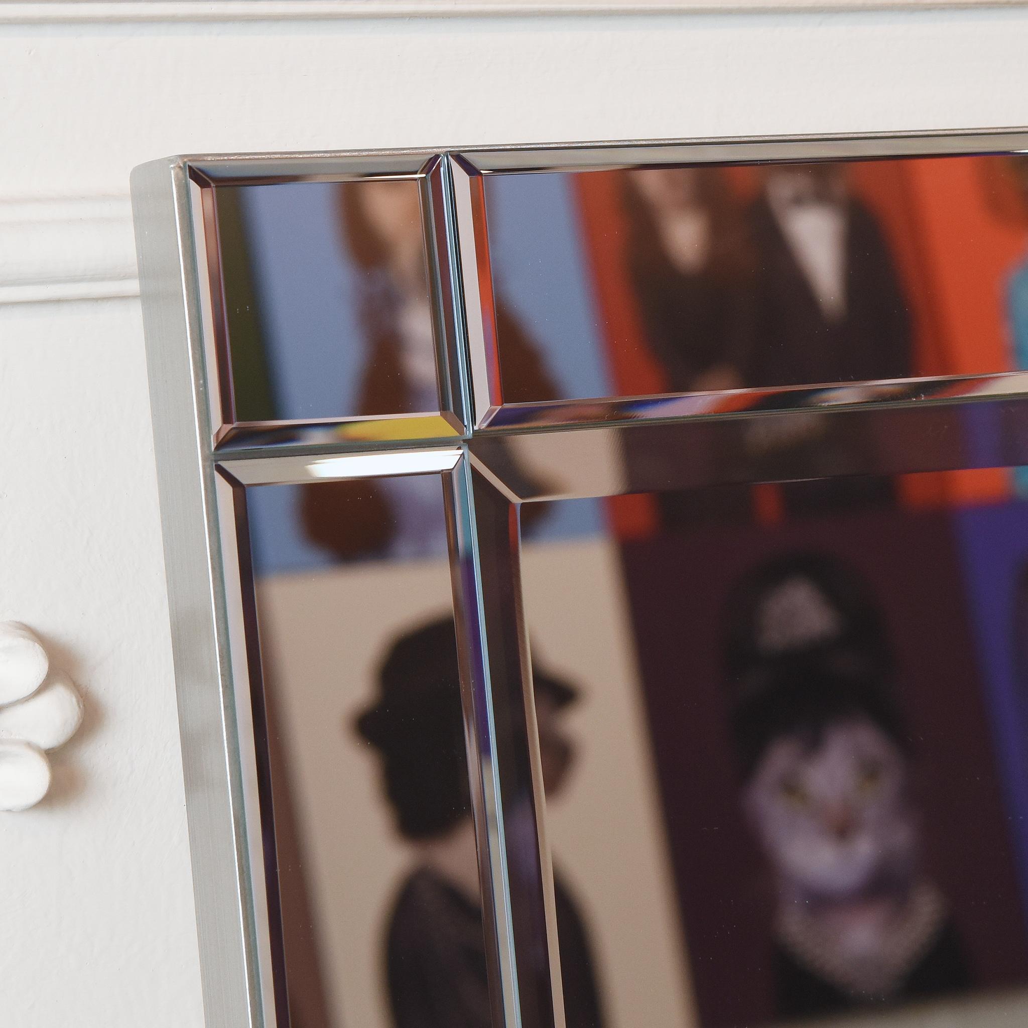 Empire Art Direct Moderno Squared Corner Beveled Rectangle Wall Mirror, Solid Wood Frame, 1"-Beveled Center Mirror, Ready to Hang - Clear 30 in. x 40