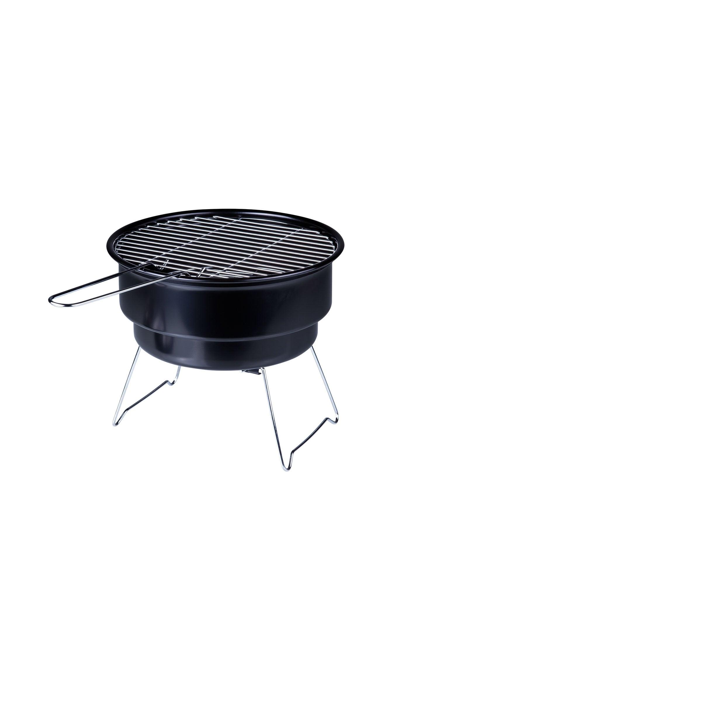 10 in.Caliente Round Portable Cooler/Charcoal Grill in Black
