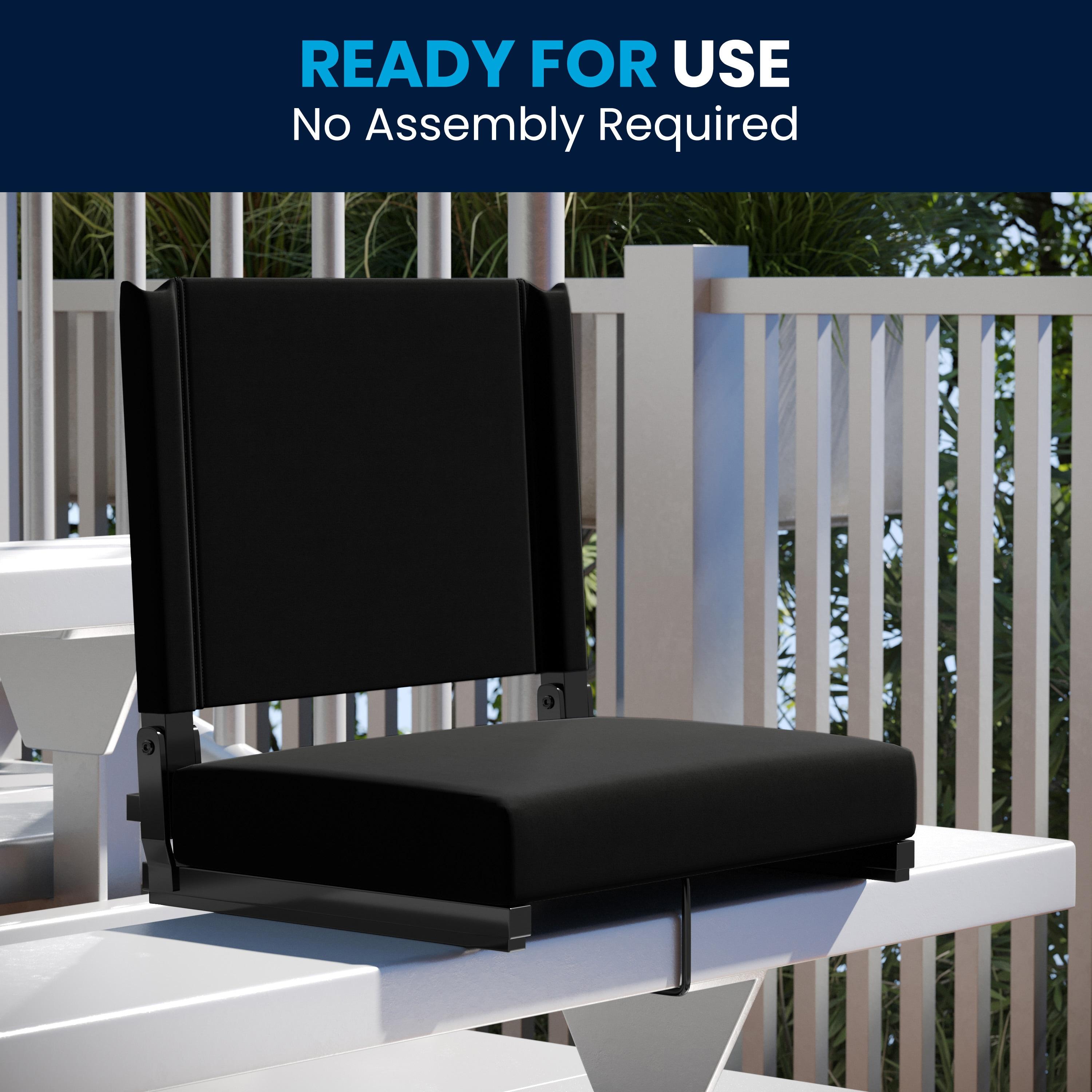 Flash Furniture Grandstand Portable Folding Padded Stadium Seat for Bleachers or Benches, Black