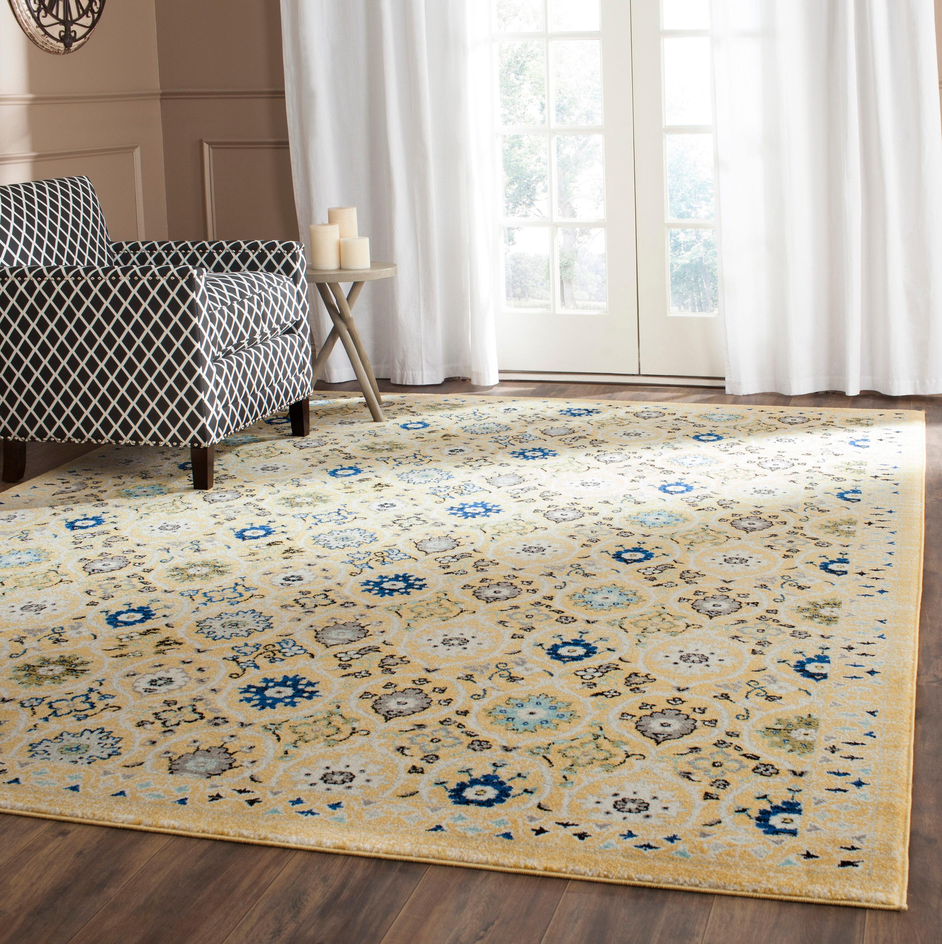 Evoke EVK210 Power Loomed Area Rug - Gold/Ivory - 8'x10' - Safavieh.