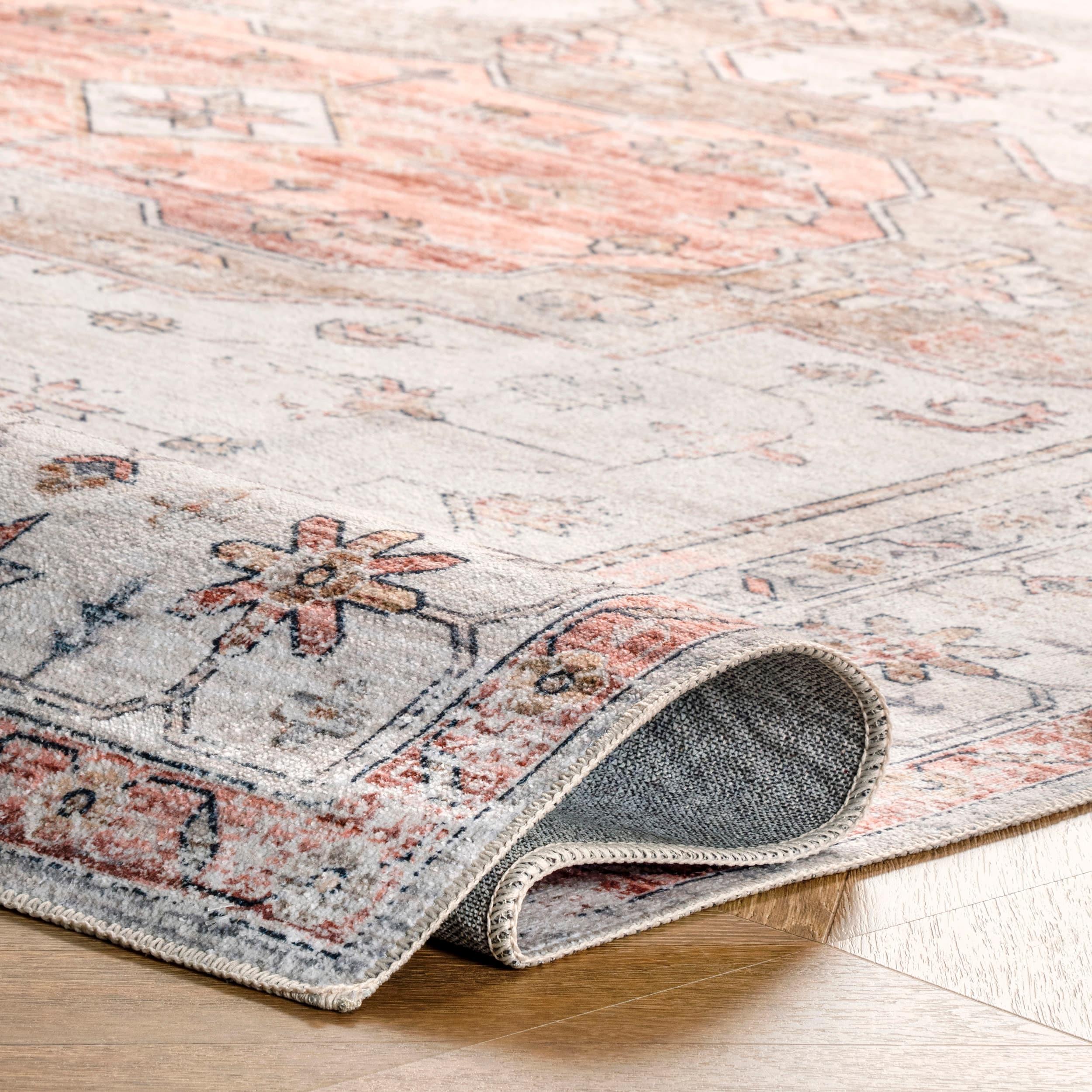 Nuloom Banks Vintage Pet Friendly Machine Washable Area Rug, 2' x 3', Beige