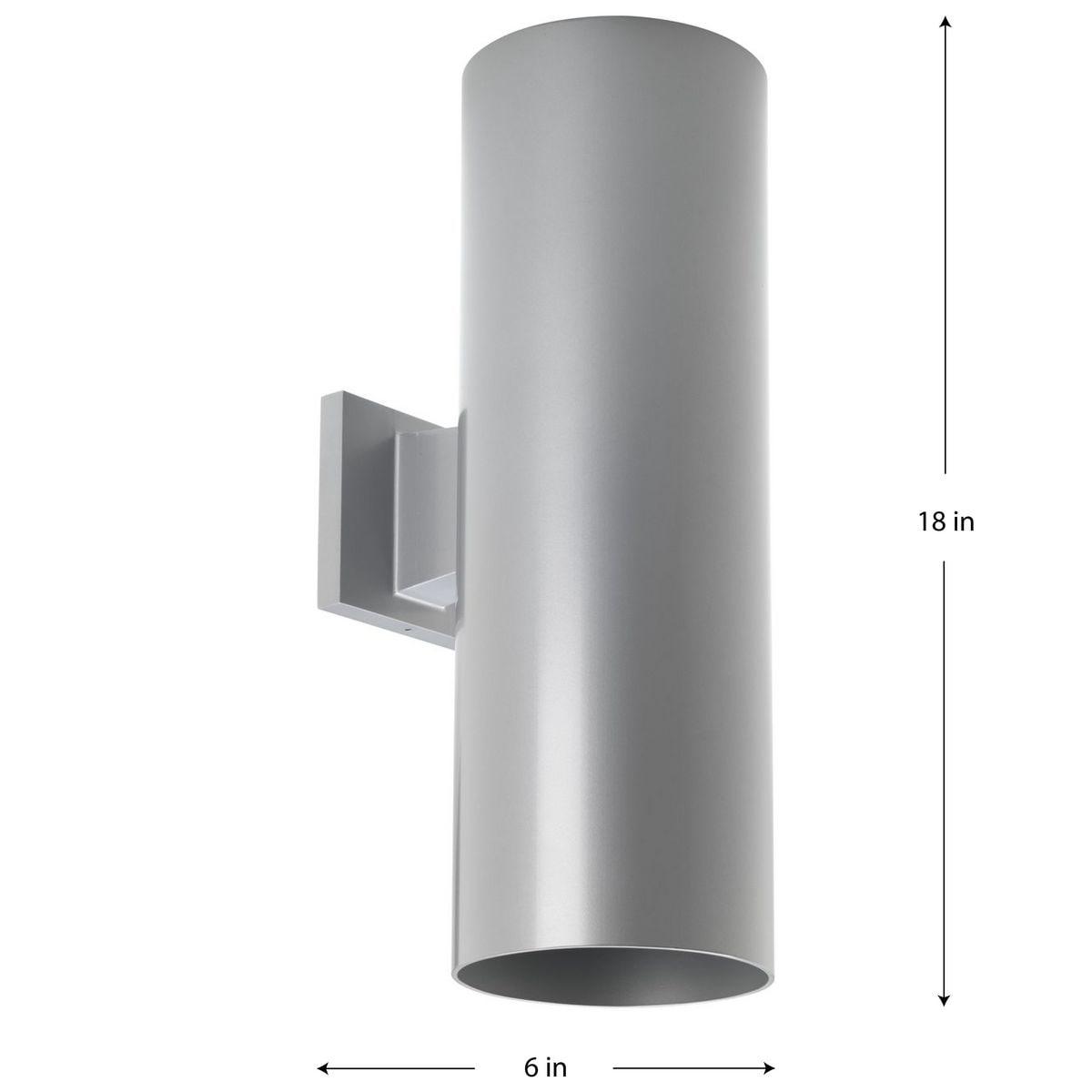 Progress Lighting, Cylinders Collection, 2-Light Wall Light, Metallic Gray, Aluminum, Antique Bronze Shade