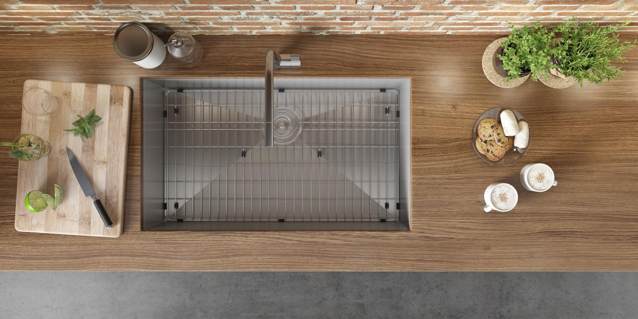 Nesta 32'' L Undermount Single Bowl Stainless Steel Kitchen Sink