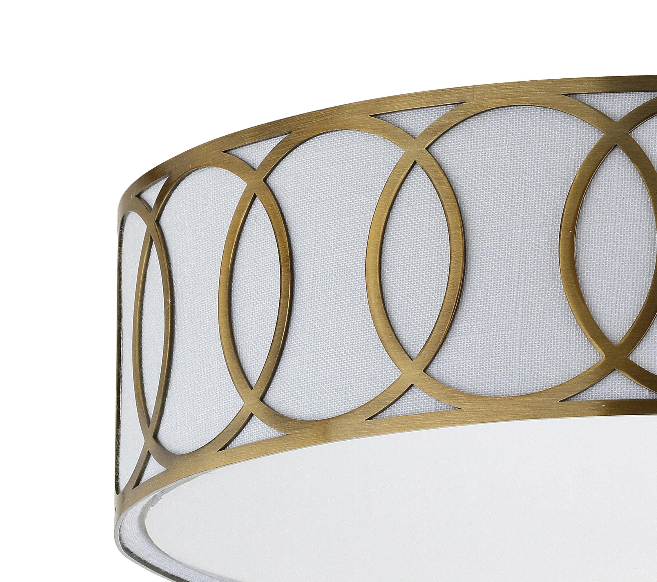 Aubrey 3-Light 15.5" Metal LED Flush Mount, Brass