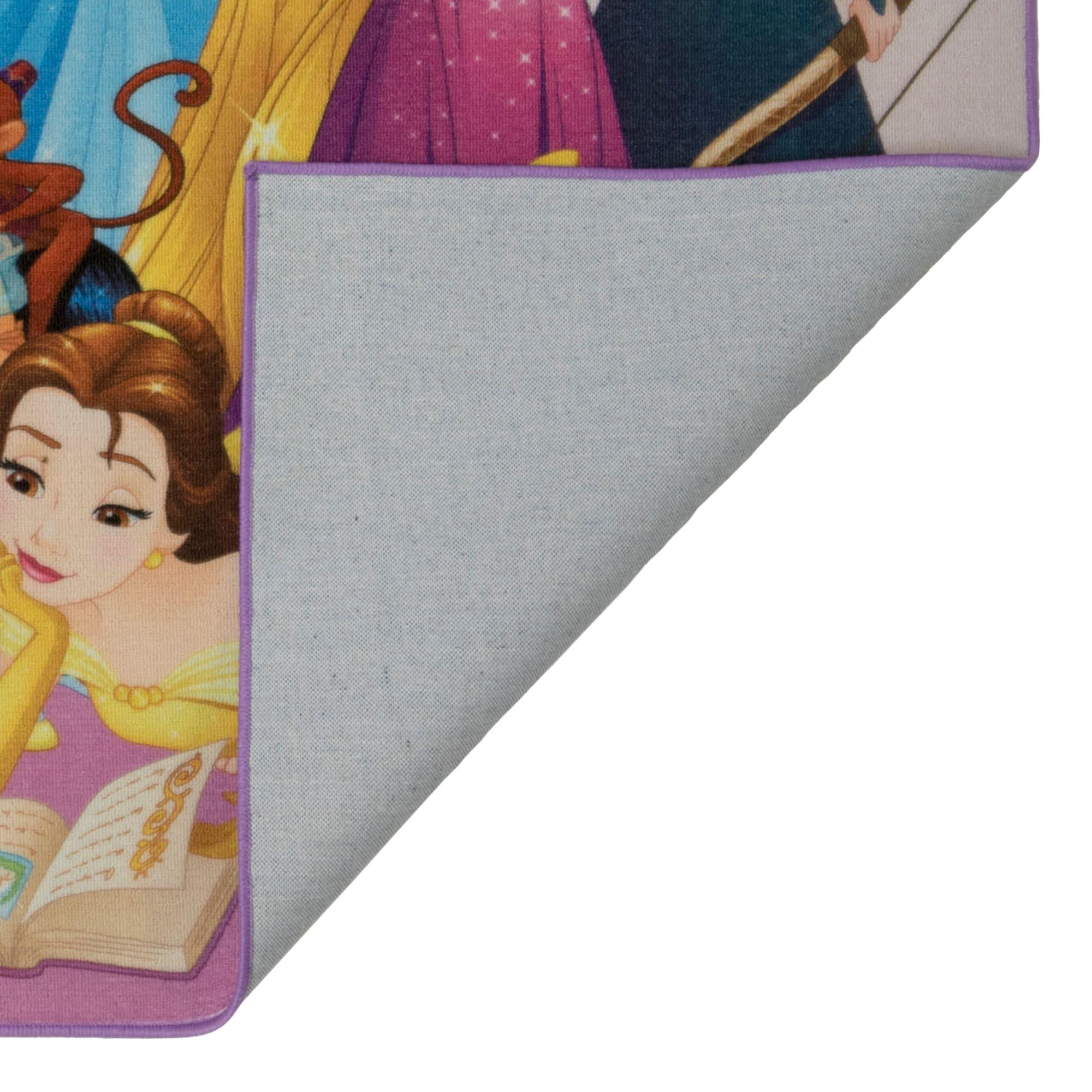 Disney Princess Multicolor Synthetic Rectangular Kids Area Rug