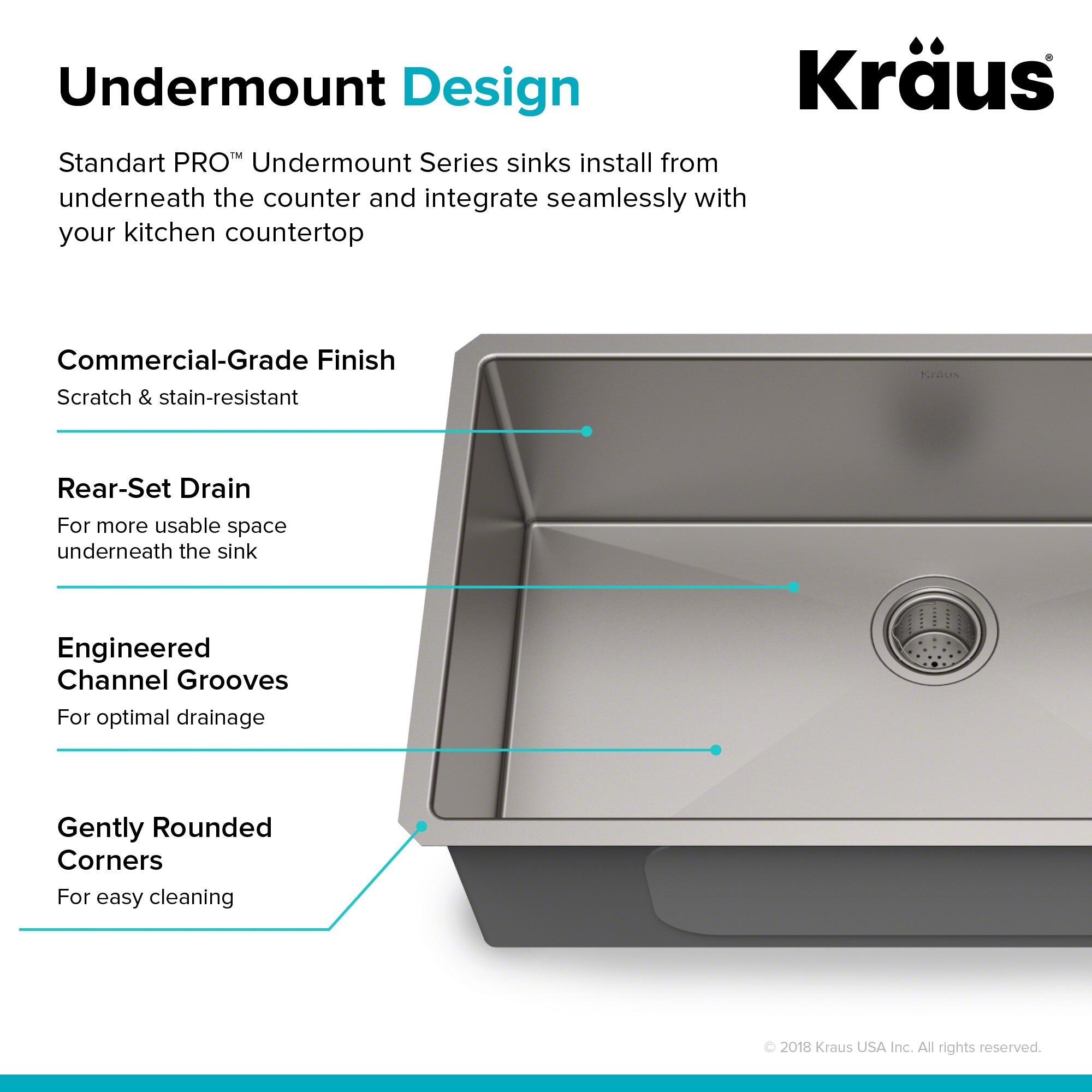 KRAUS Standard PRO™ Gauge Undermount Kitchen Sink with WasteGuard™ Garbage Disposal