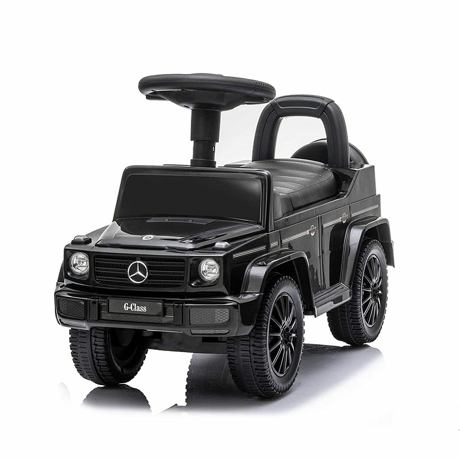 Best Ride On Cars Realistic Children's Mercedes G-Wagon Foot to Floor Ride Along Car & Push Behind Walker with Hidden Storage and Support Bar, Black