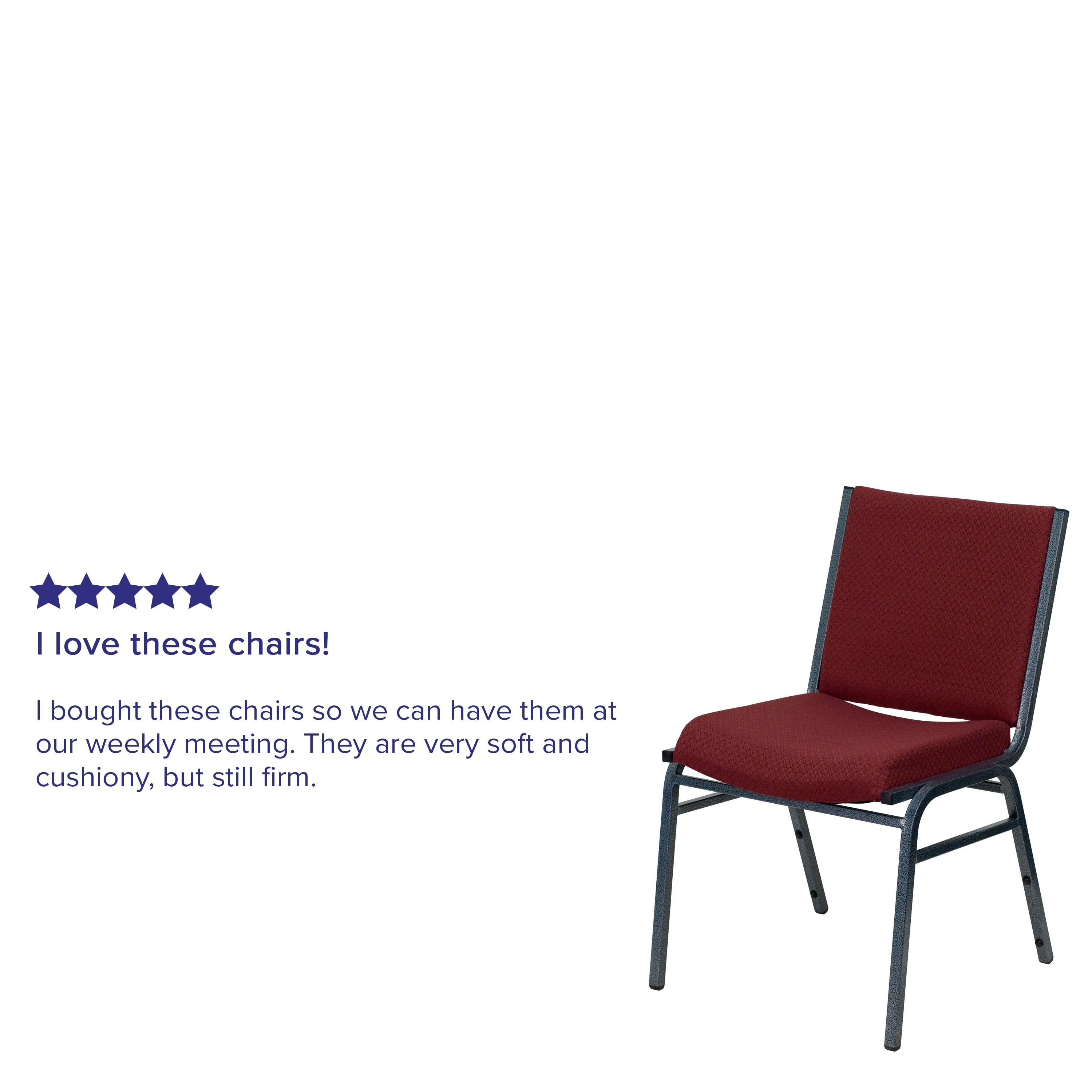 Flash Furniture HERCULES Series Heavy Duty Burgundy Patterned Fabric Stack Chair
