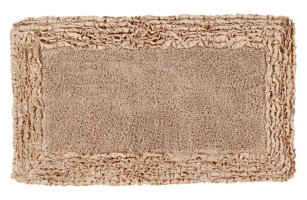 Better Trends Shaggy Boader 100% Cotton Tufted Non- Slip Backing Bath Rug 24" x 40" Rectangle - Beige