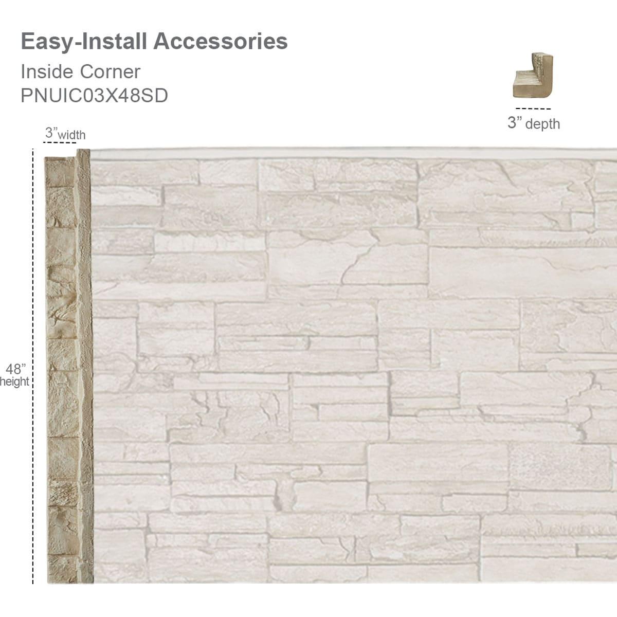 Ekena Millwork Universal Inside Corner for EverStone Faux Stone Siding Panels